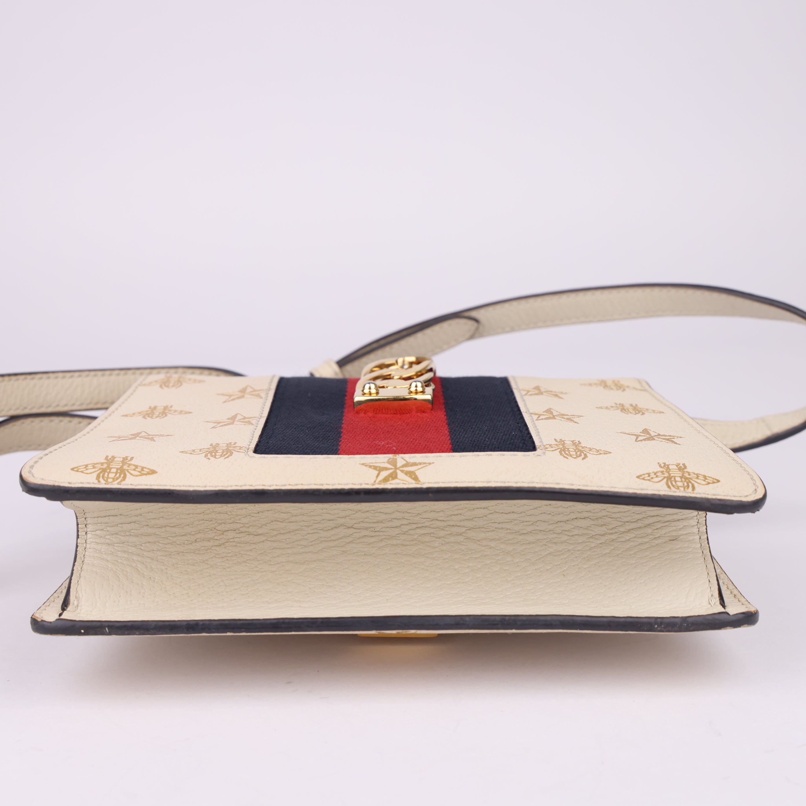 J1566 Gucci Mini Sylvie Calfskin Bee Star Bag - Pre Owned