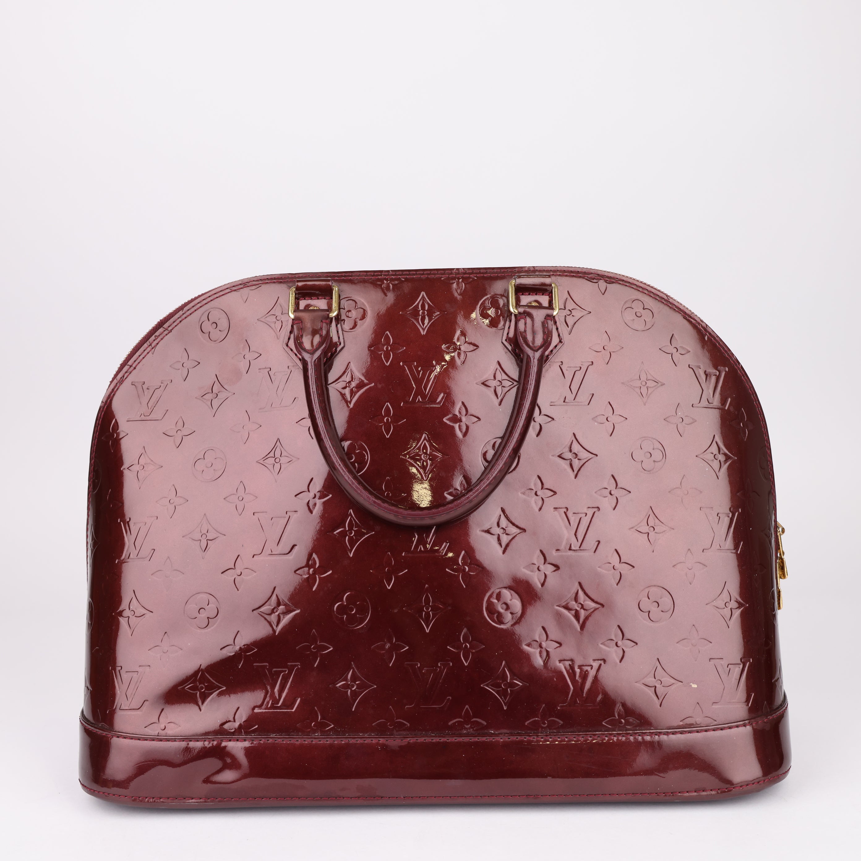 J1597 Louis Vuitton Rouge Fauviste Monogram Vernis Alma GM Bag- Pre Owned