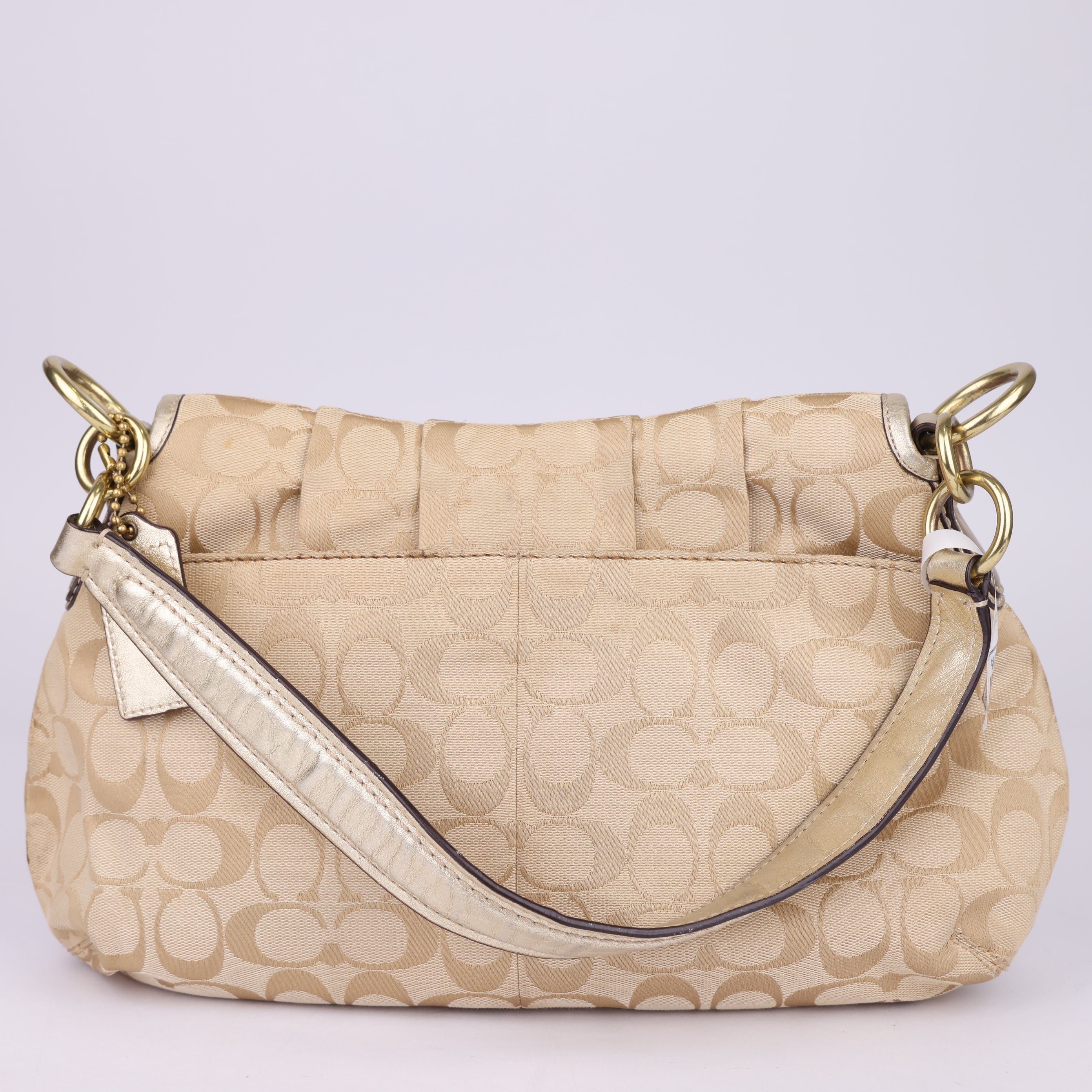 J1595 Coach sufflette leather handbag Beige in Leather - Pre Owned