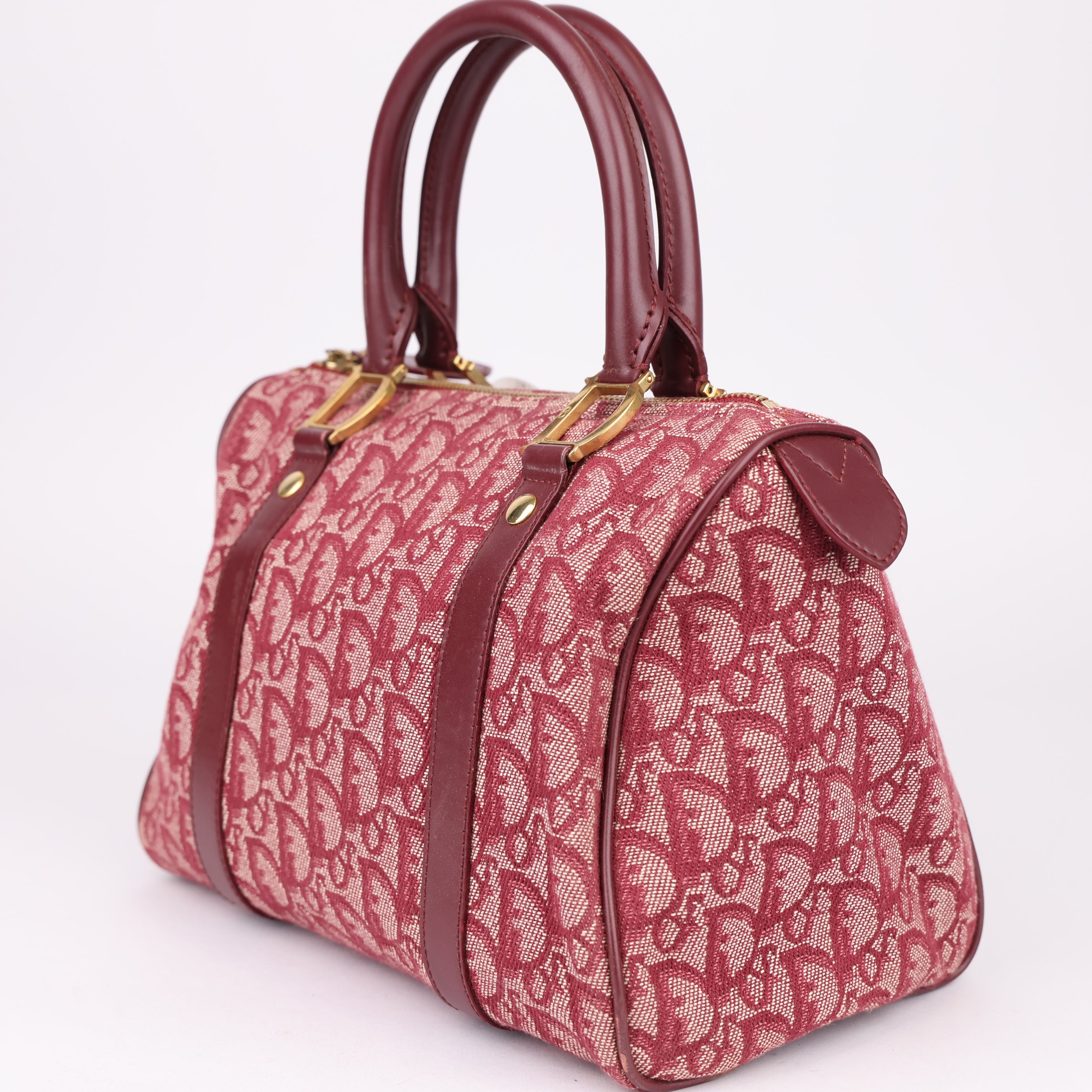 J1593 Christian Dior Boston Monogram Trotter Handbag- Pre Owned
