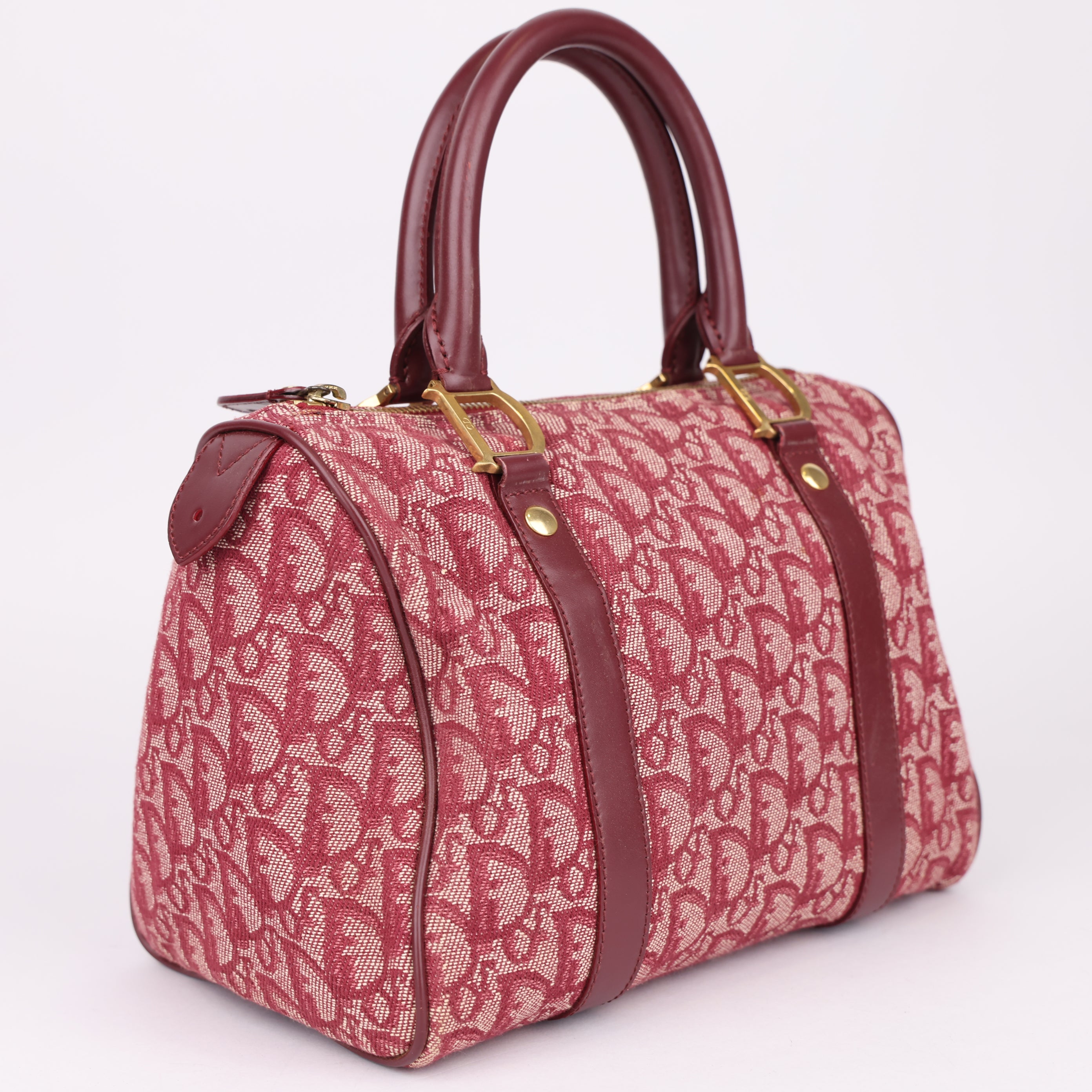 J1593 Christian Dior Boston Monogram Trotter Handbag- Pre Owned