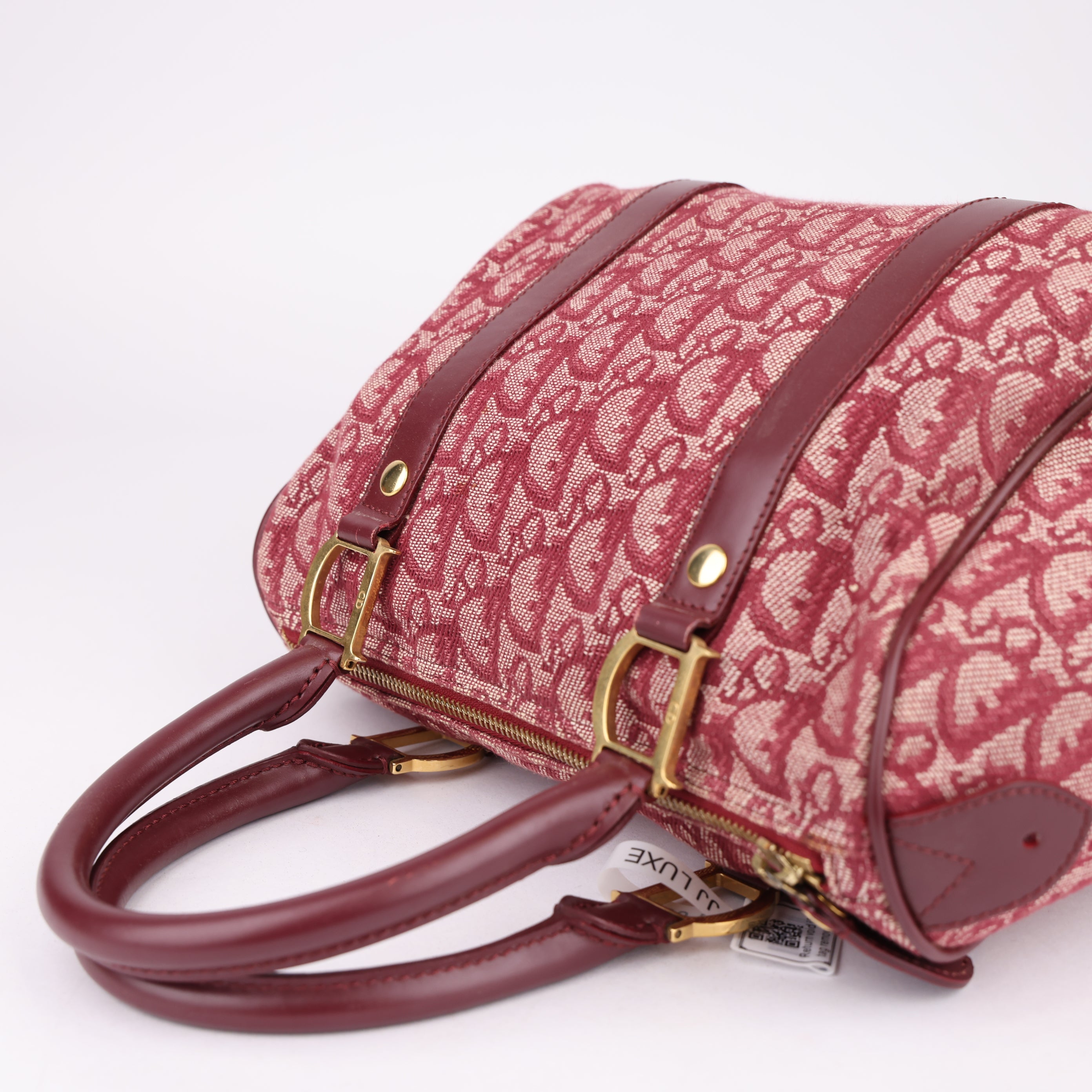 J1593 Christian Dior Boston Monogram Trotter Handbag- Pre Owned