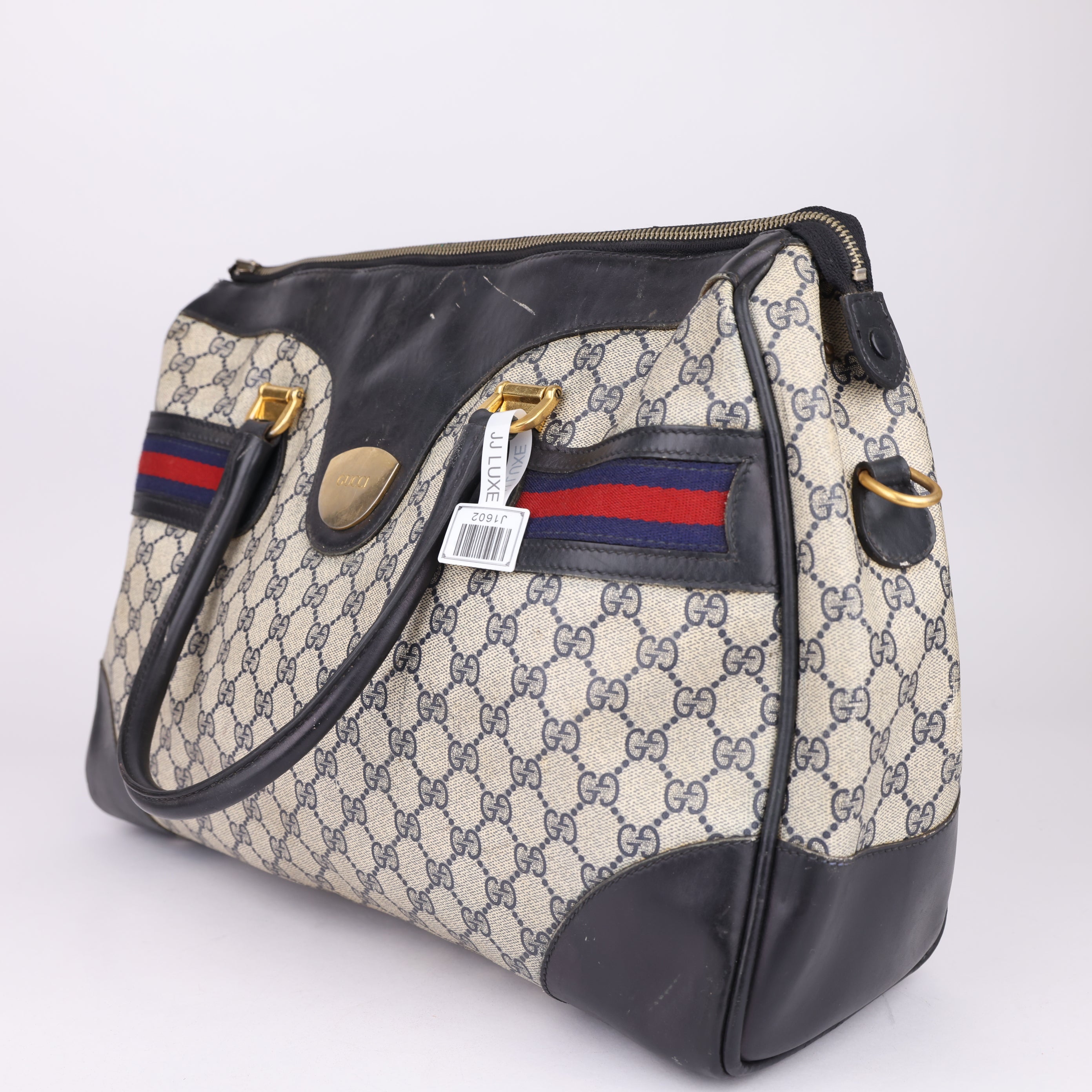 J1602 Gucci Monogram Vintage Travel Bag- Pre Owned