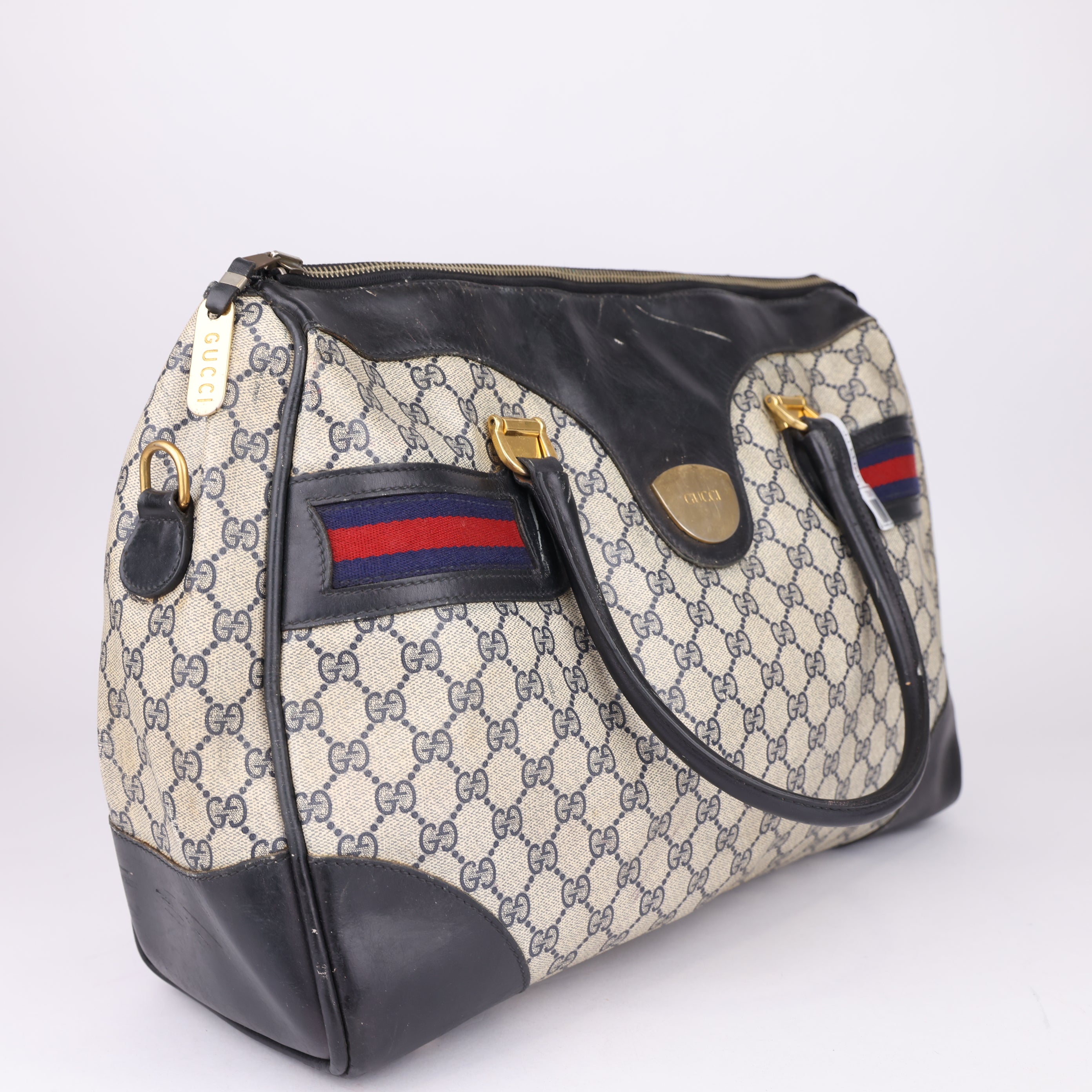 J1602 Gucci Monogram Vintage Travel Bag- Pre Owned