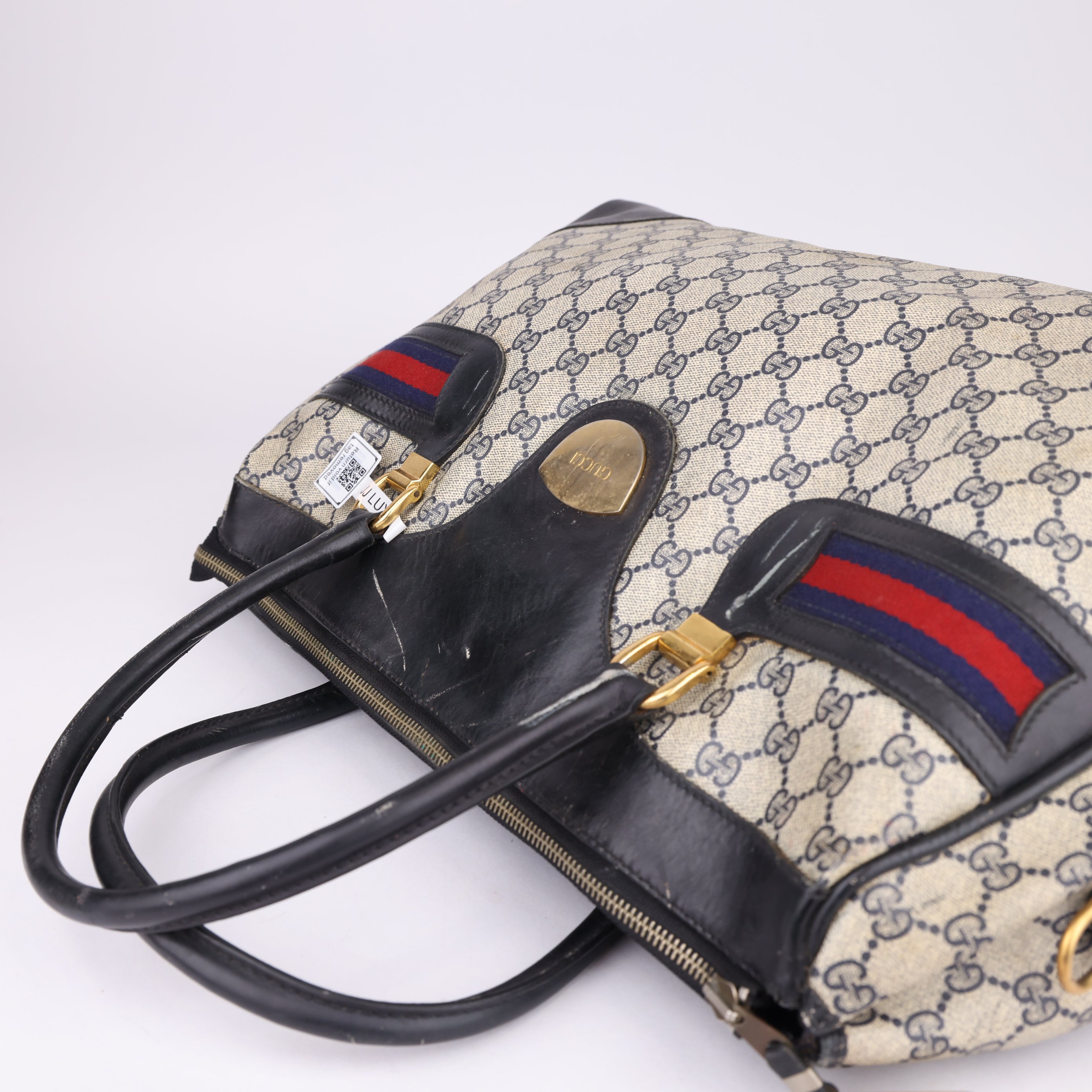 J1602 Gucci Monogram Vintage Travel Bag- Pre Owned