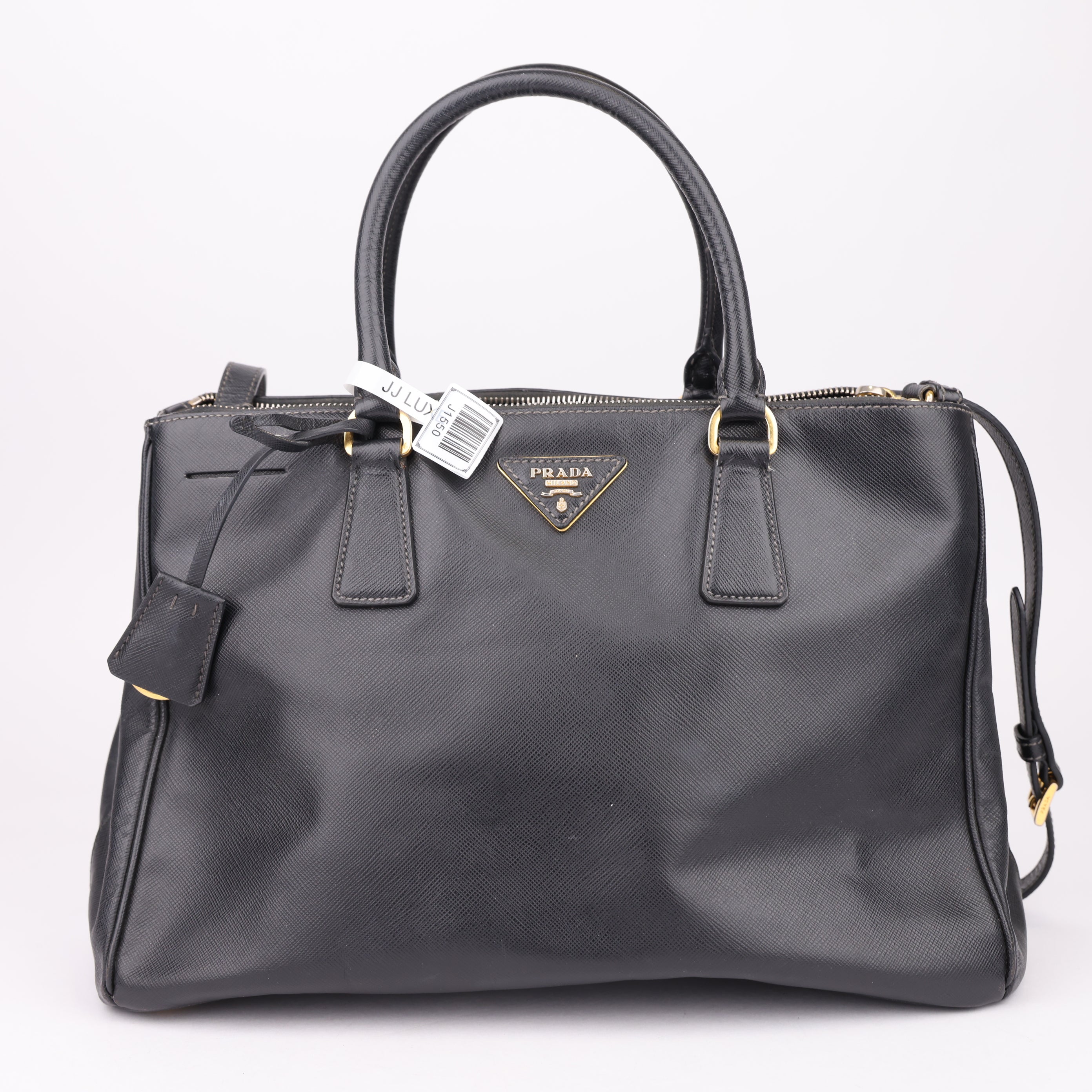 J1550 Prada Black Saffiano Lux Leather Large Tote Bag- Pre Owned