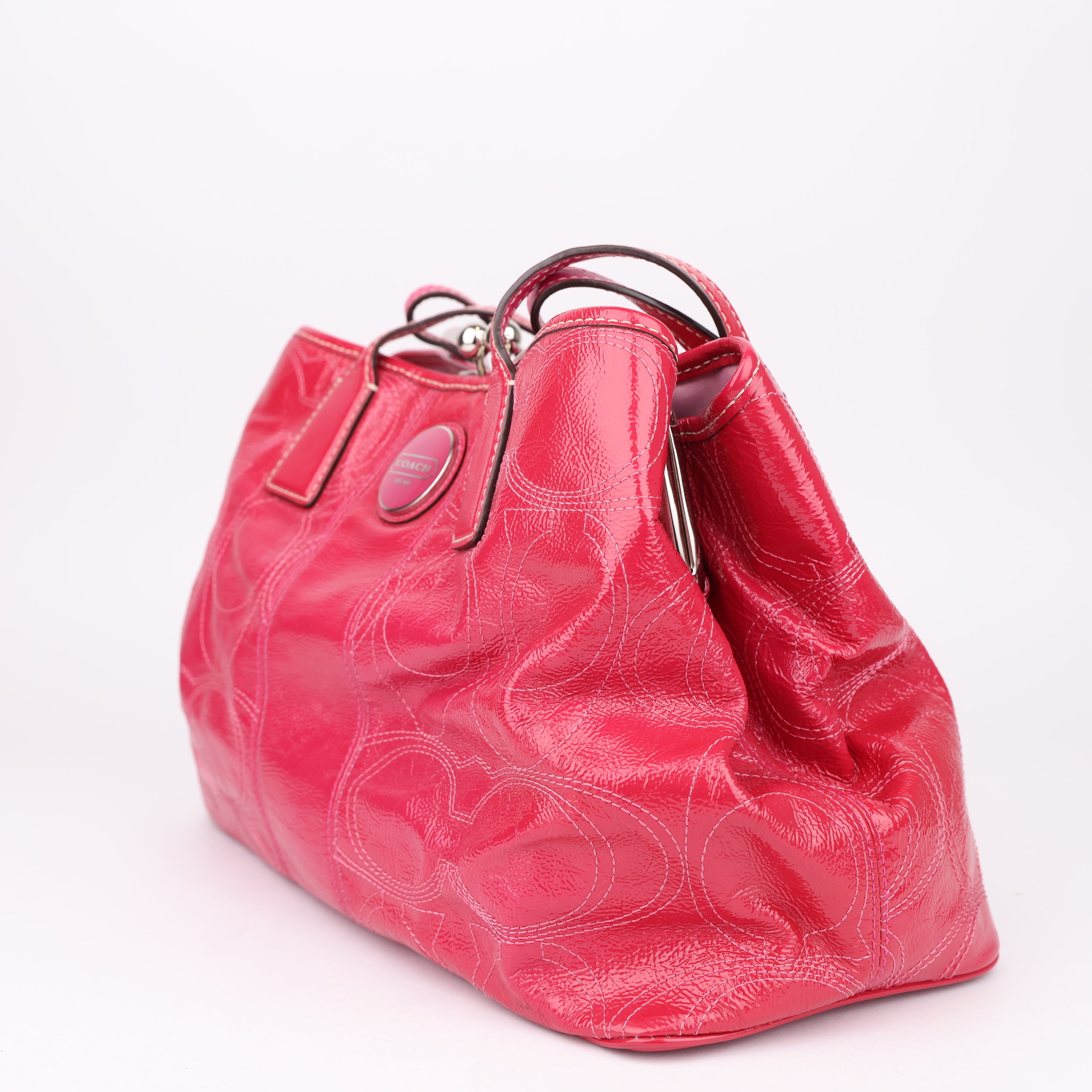 J1543 Coach Red Leather Shoulder Bag- Pre Owned