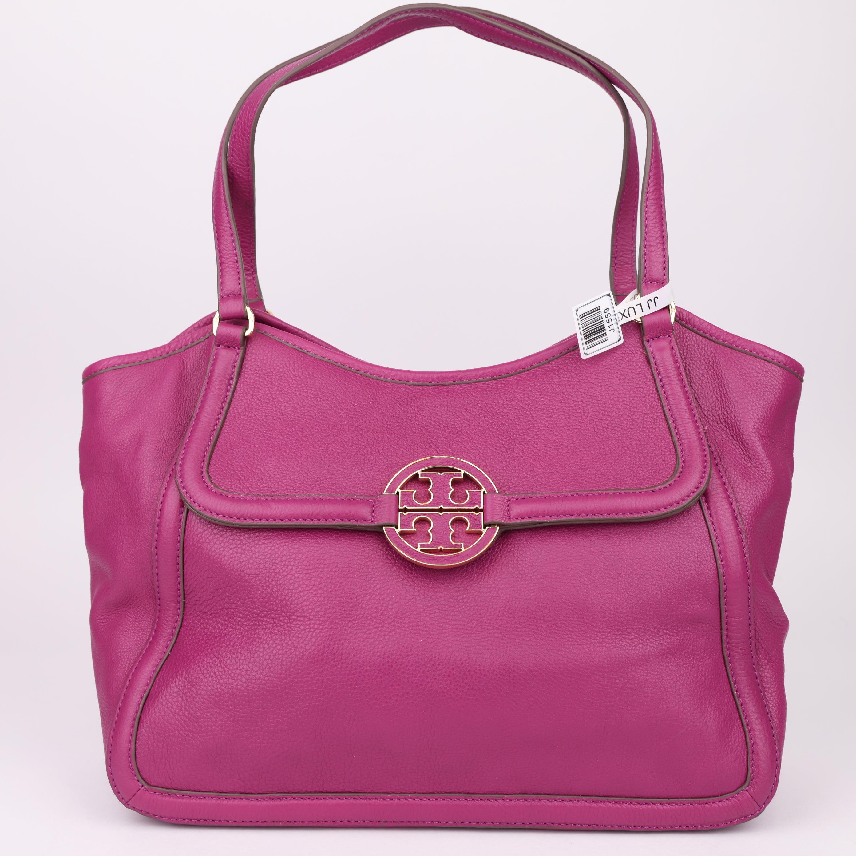 J1559 Tory Burch Amanda Classic Pebble Leather Tote- Pre Owned