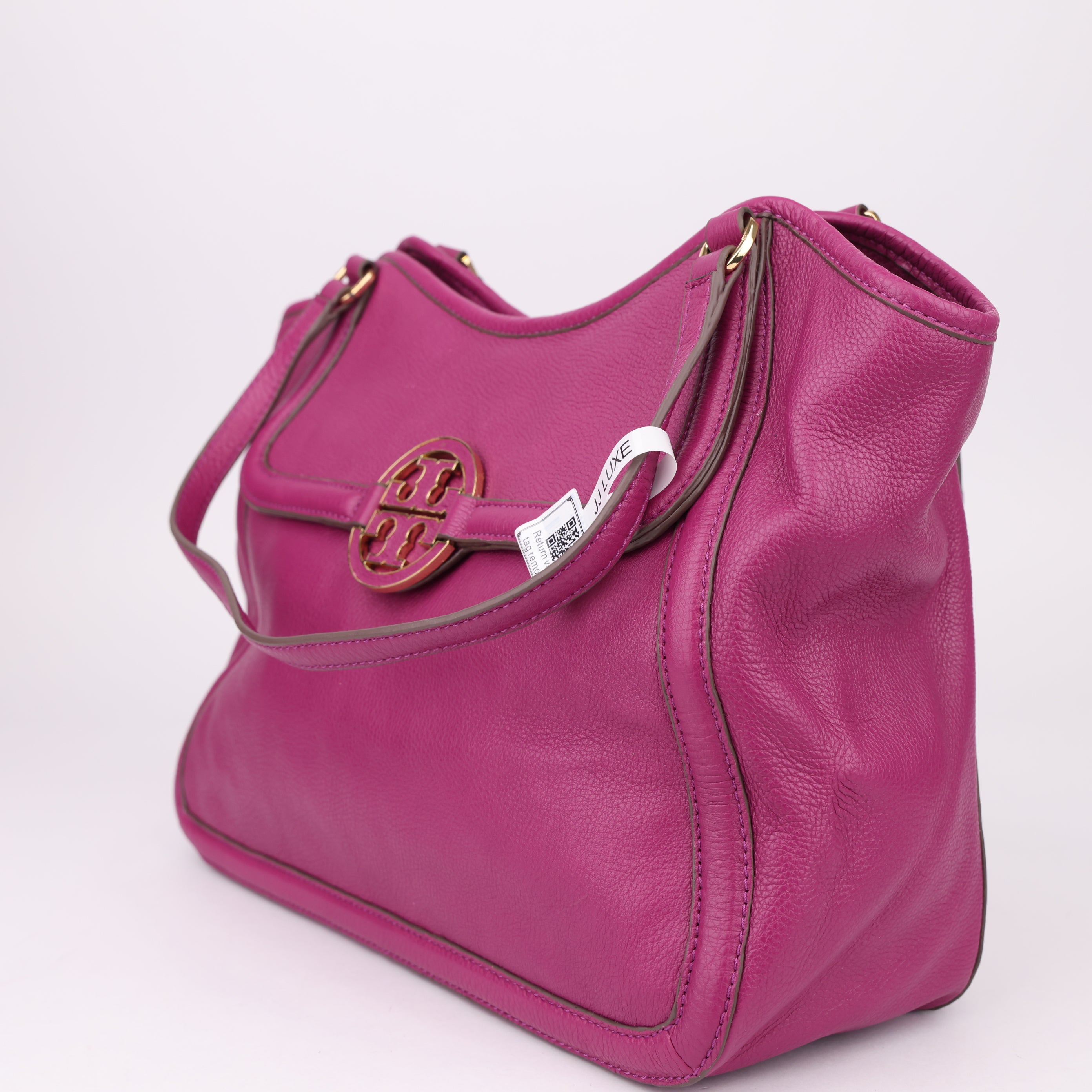 J1559 Tory Burch Amanda Classic Pebble Leather Tote- Pre Owned