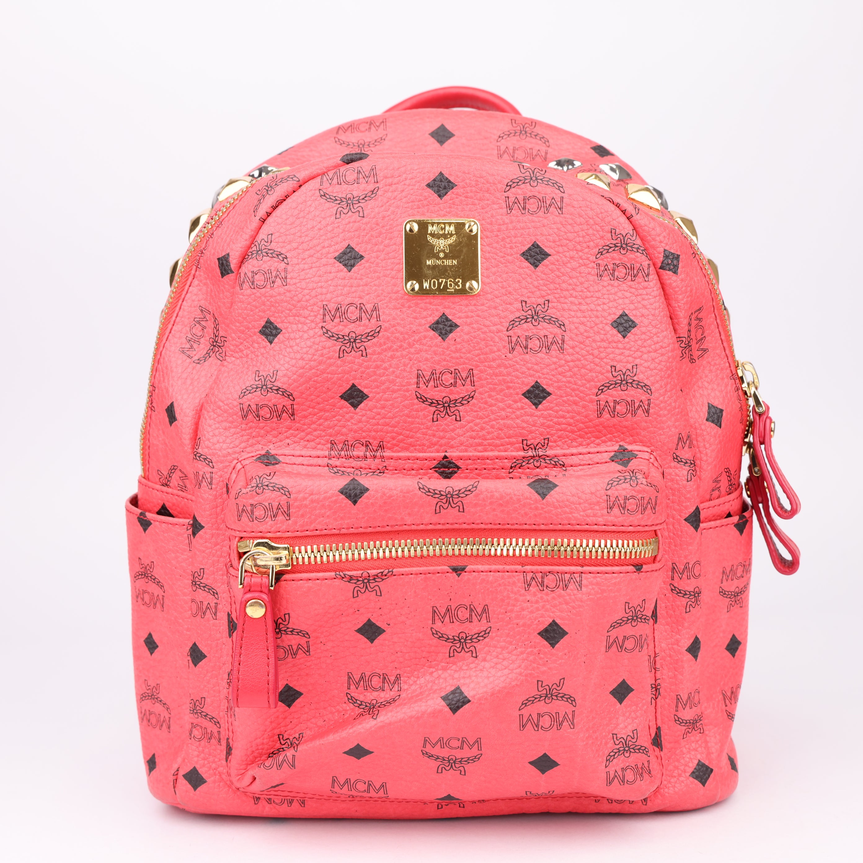 J1560 MCM Mini Studded Visetos Backpack- Pre Owned