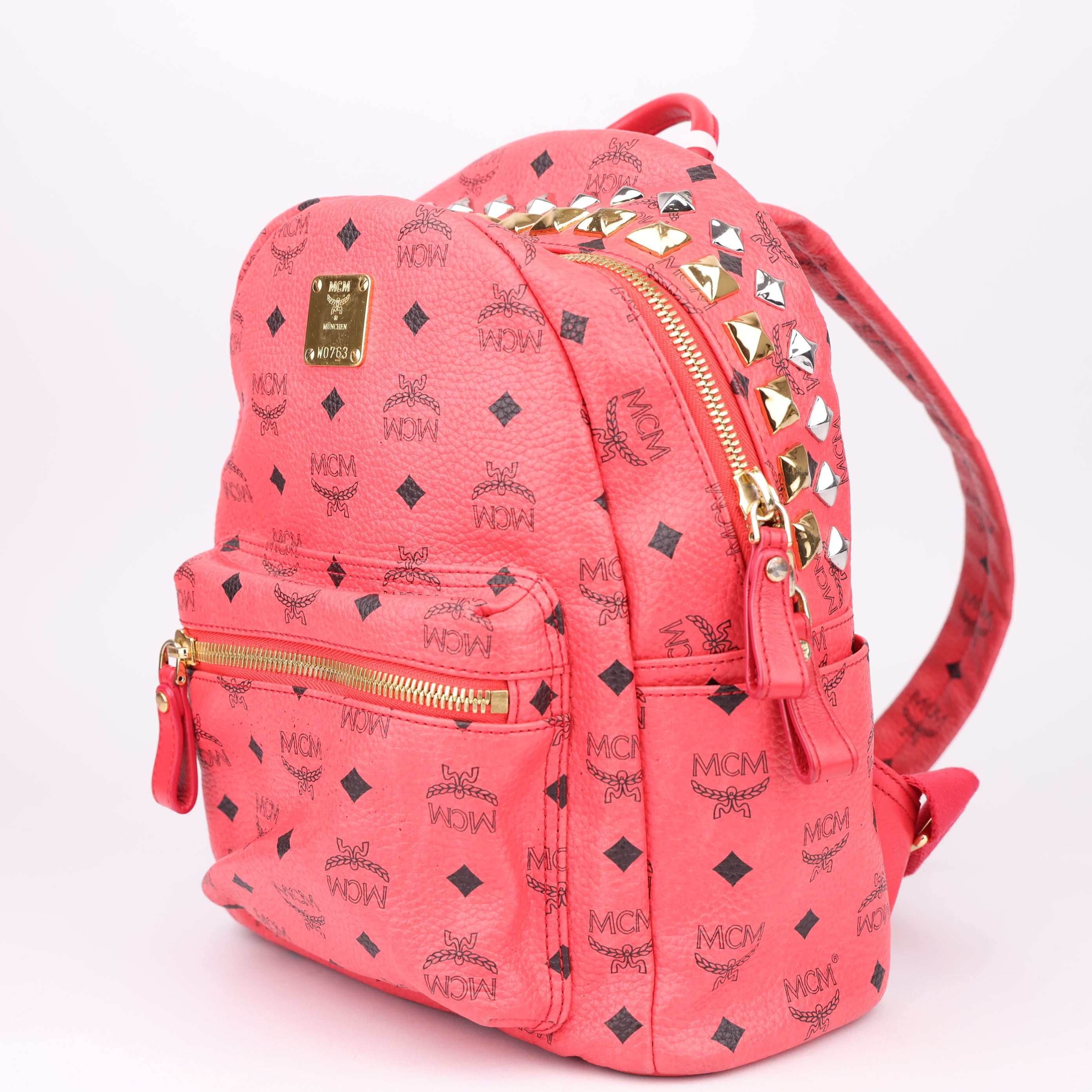 J1560 MCM Mini Studded Visetos Backpack- Pre Owned