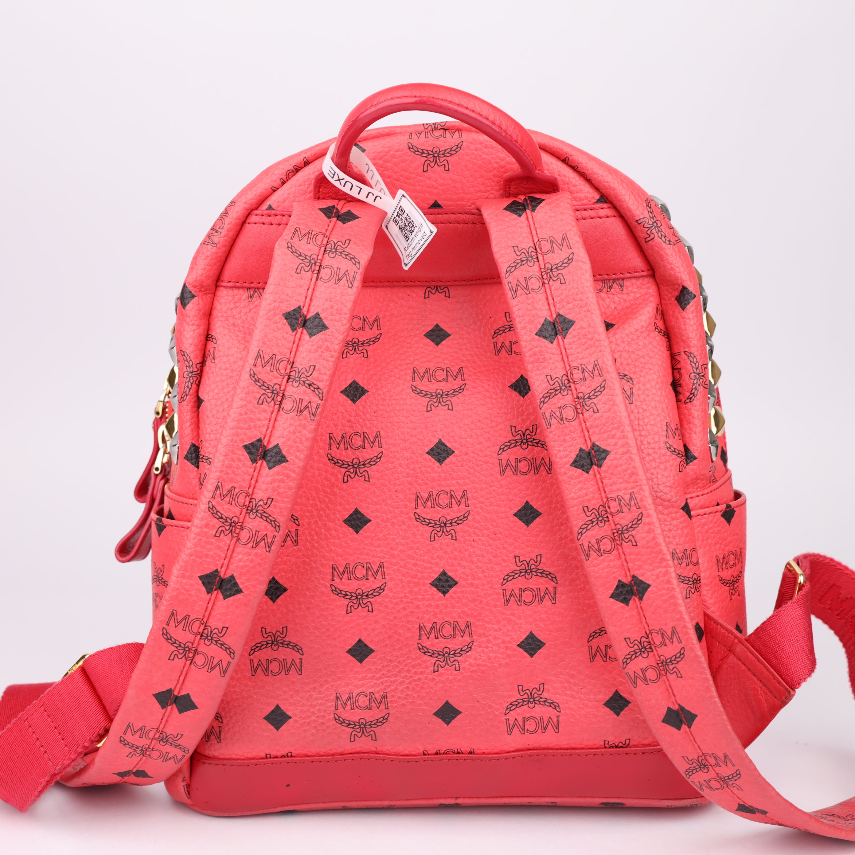 J1560 MCM Mini Studded Visetos Backpack- Pre Owned