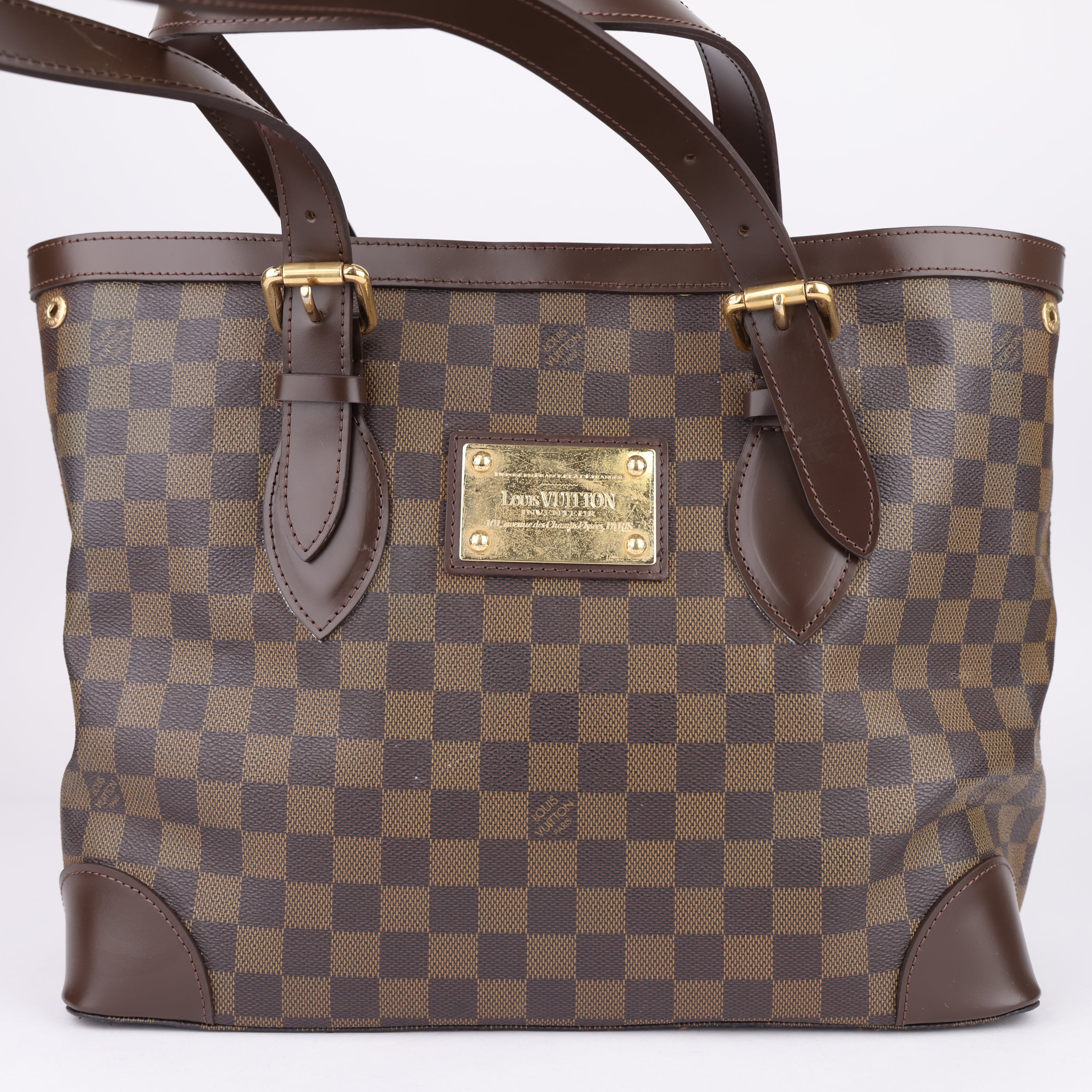 J1534 Louis Vuitton Hampstead Shoulder Bag MM Brown Canvas- Pre Owned