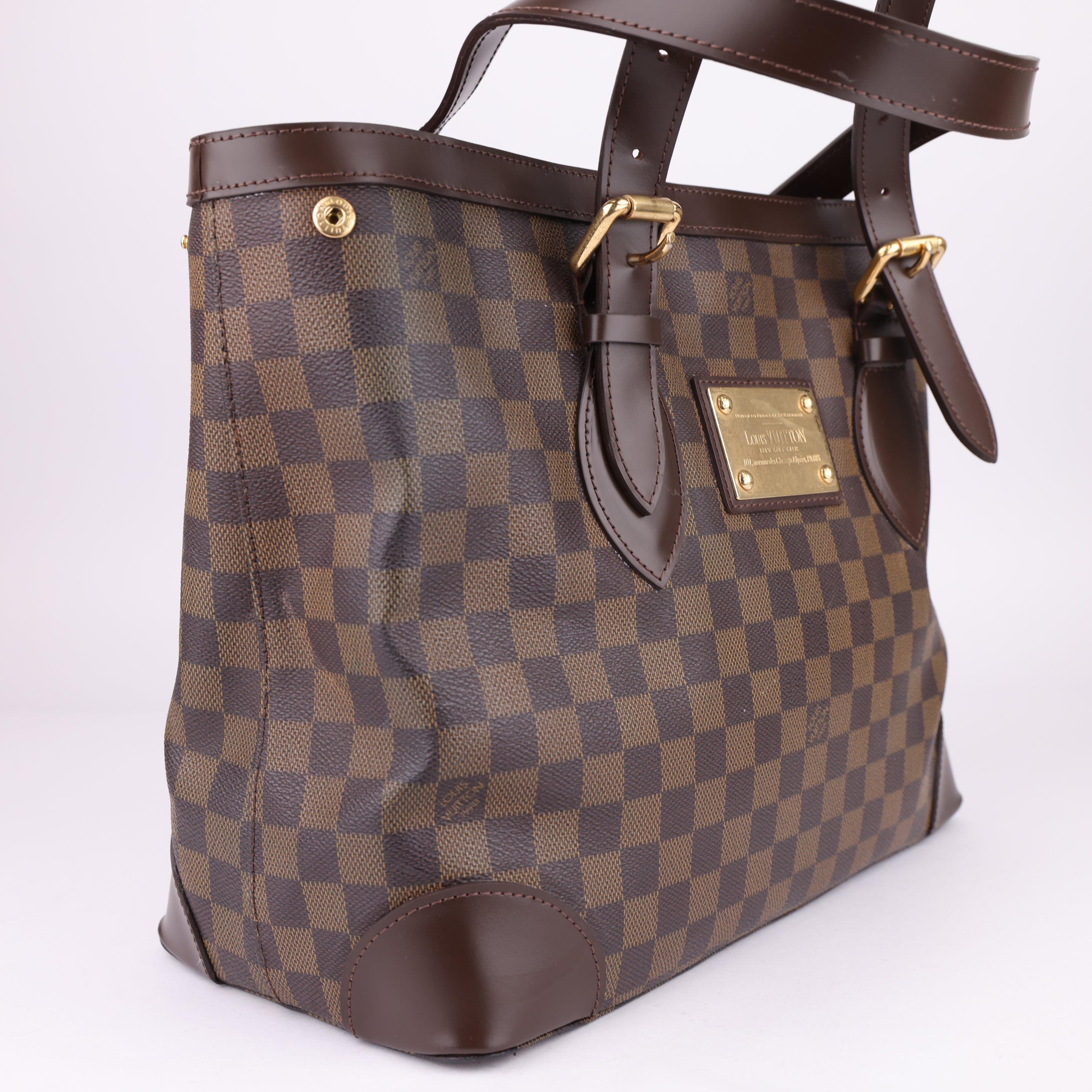 J1534 Louis Vuitton Hampstead Shoulder Bag MM Brown Canvas- Pre Owned