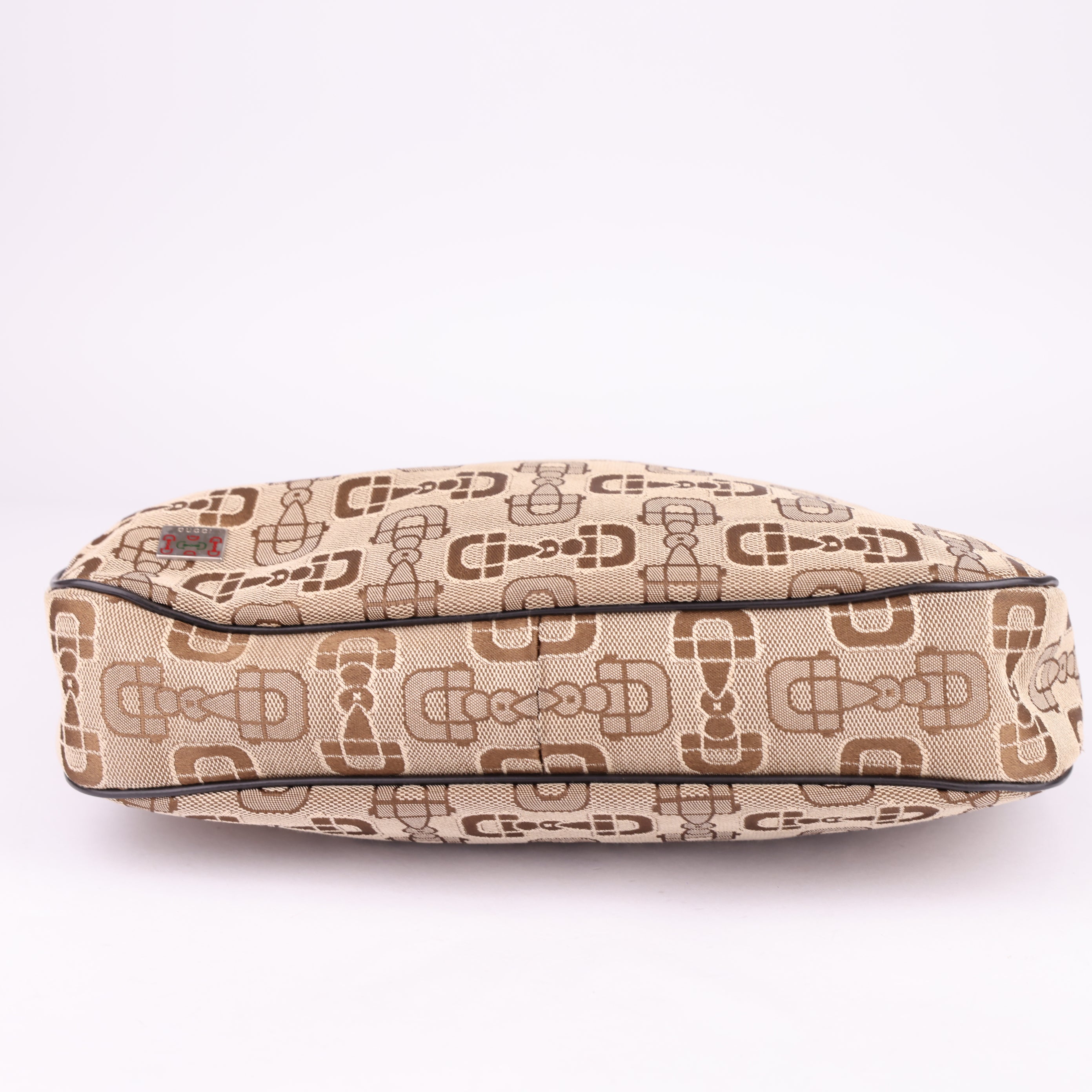 J1535 Gucci horsebit canvas hobo bag- Pre Owned