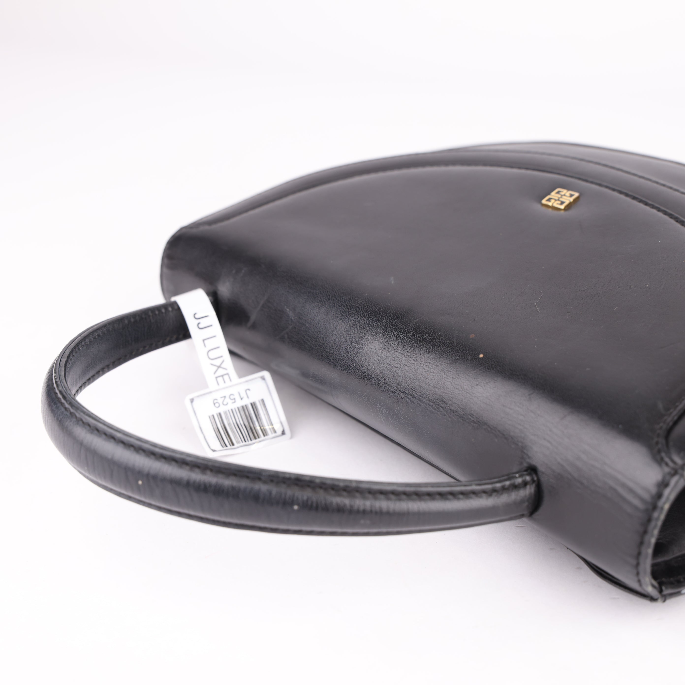 J1529 Givenchy Women's Bag Flap Leather Handbag in Navy- Pre Owned