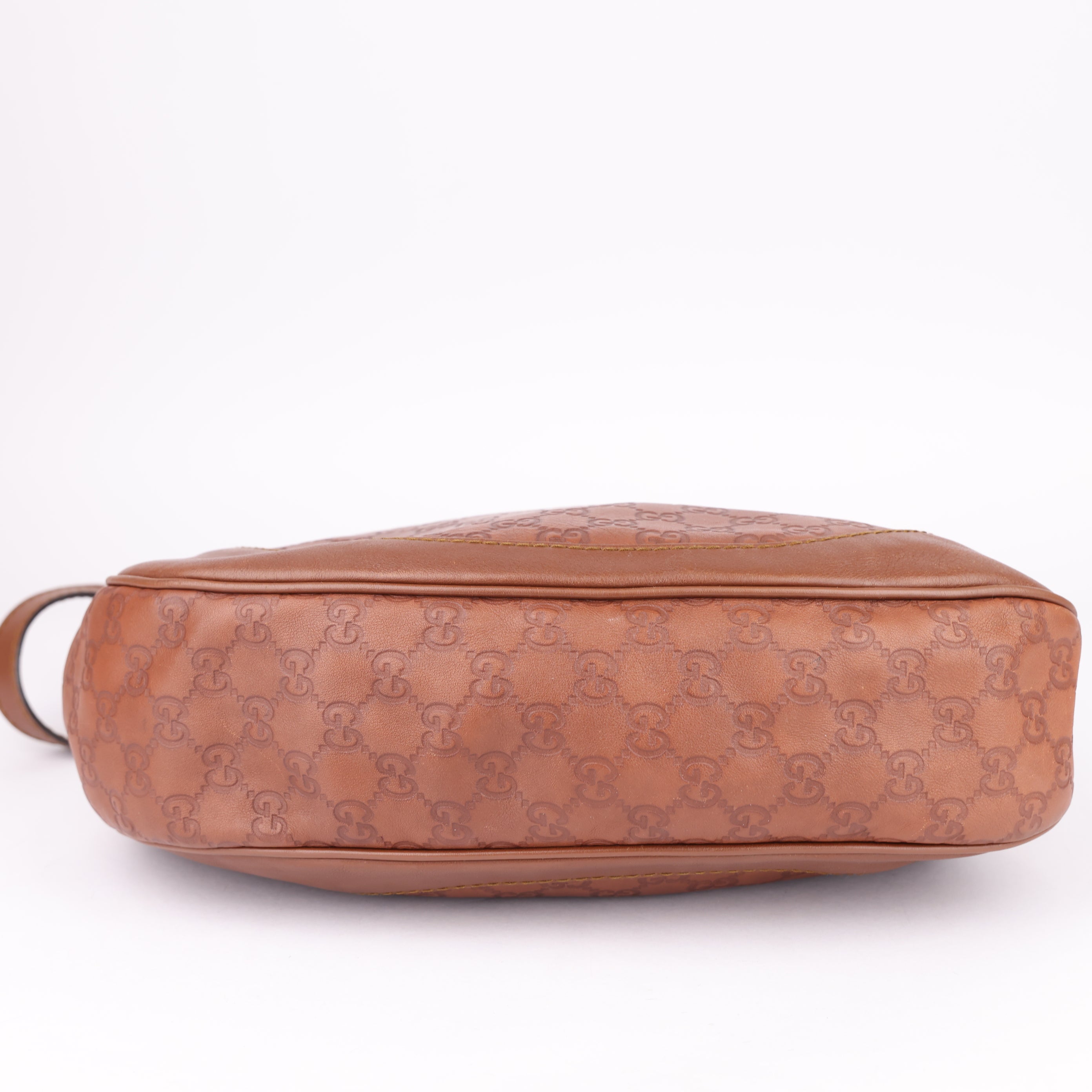 J1537 Gucci Brown Guccissima Leather Charlotte Hobo Bag- Pre Owned