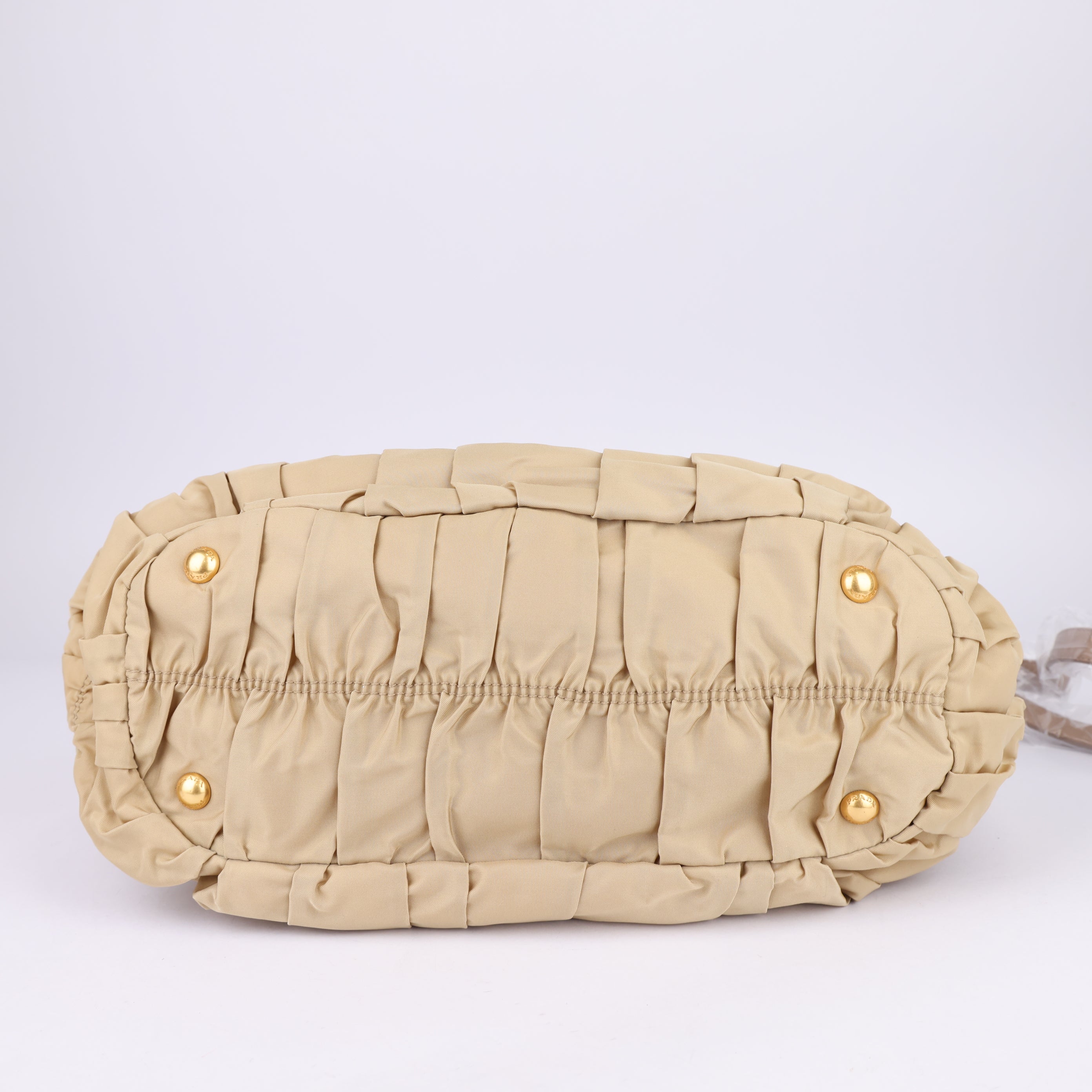 J1525 Prada Nylon Tessuto Beige Gaufre 2Way Shoulder Bag- Pre Owned