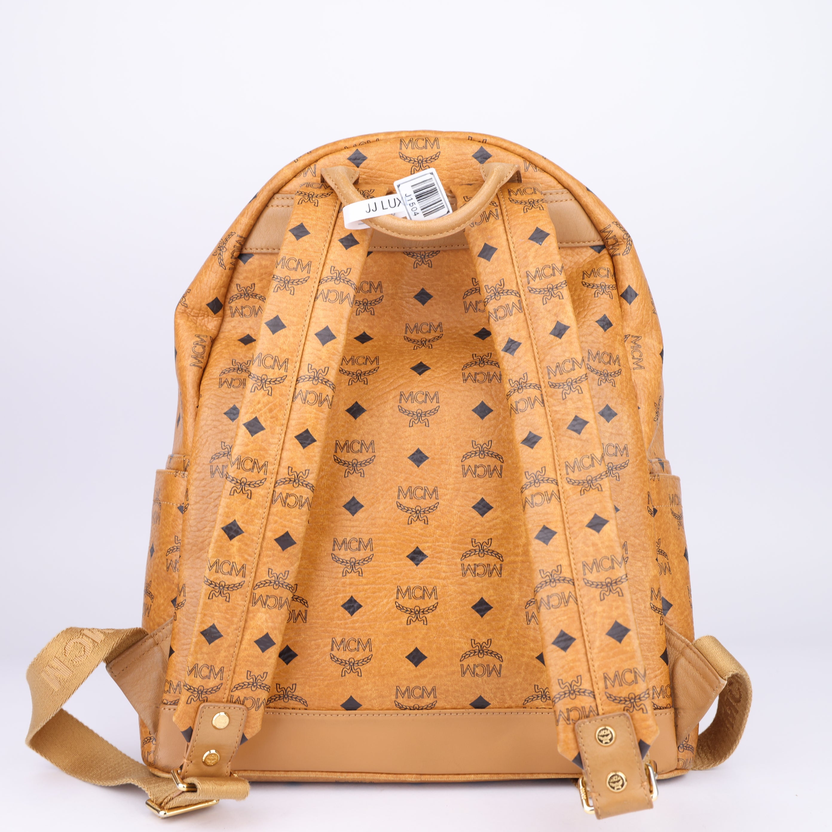 J1504 MCM Brown Visetos Stark Leather Backpack- Pre Owned