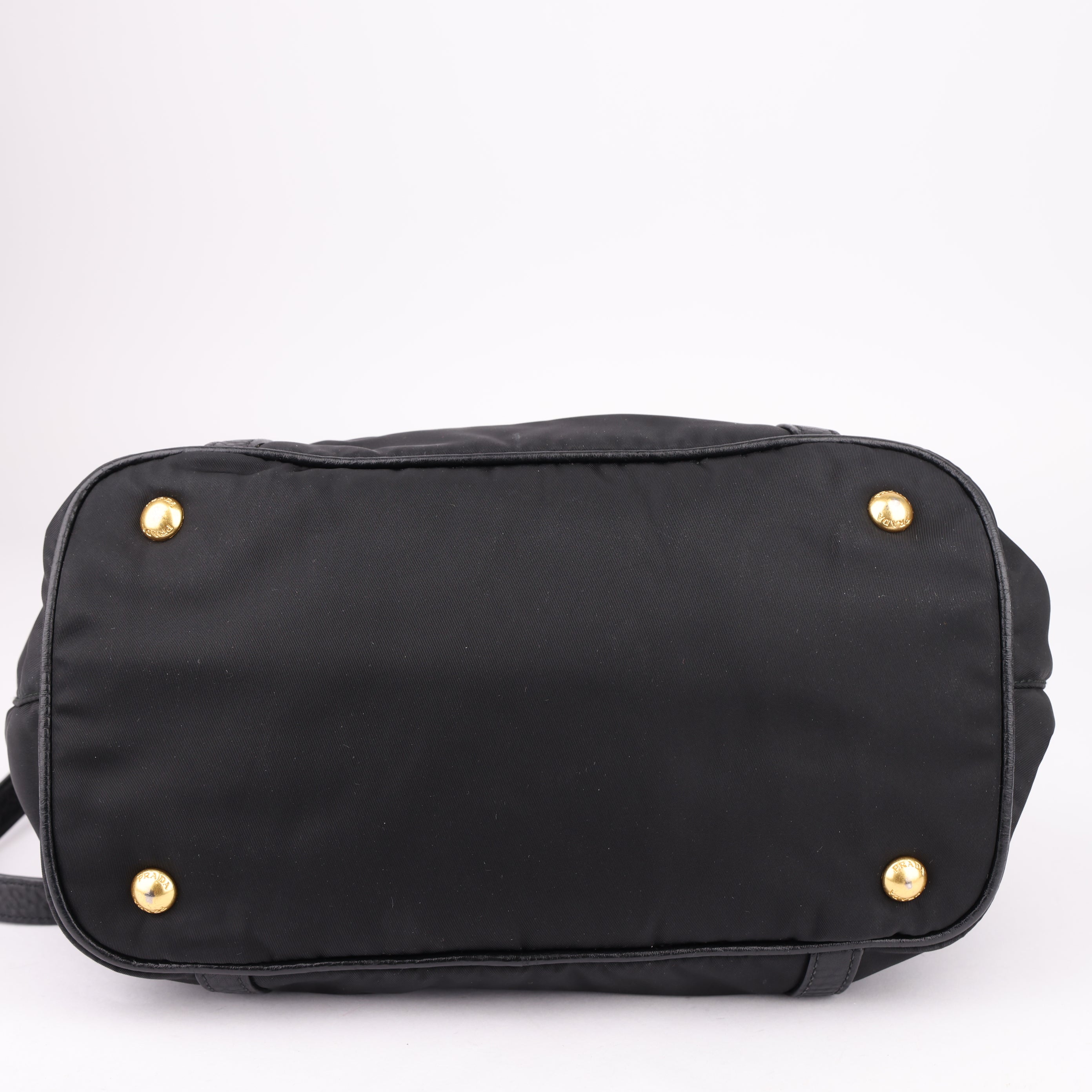 J1513 PRADA Tote Bag Black Tessuto Saffiano Leather- Pre Owned