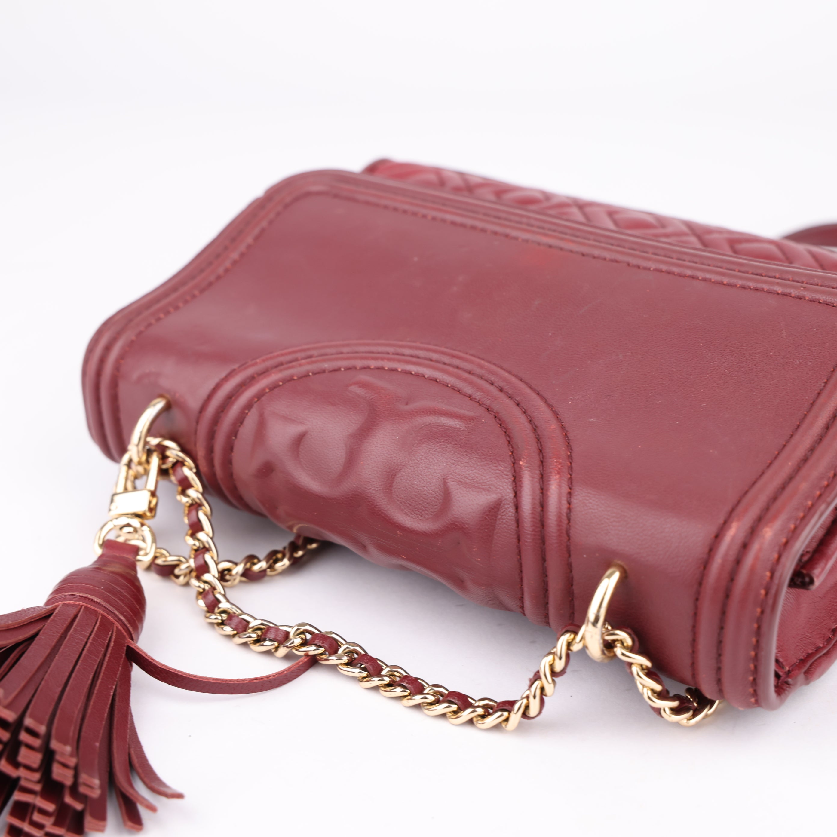 J1514 Tory Burch Authentic Fleming Small Convertible Bag- Pre Owned