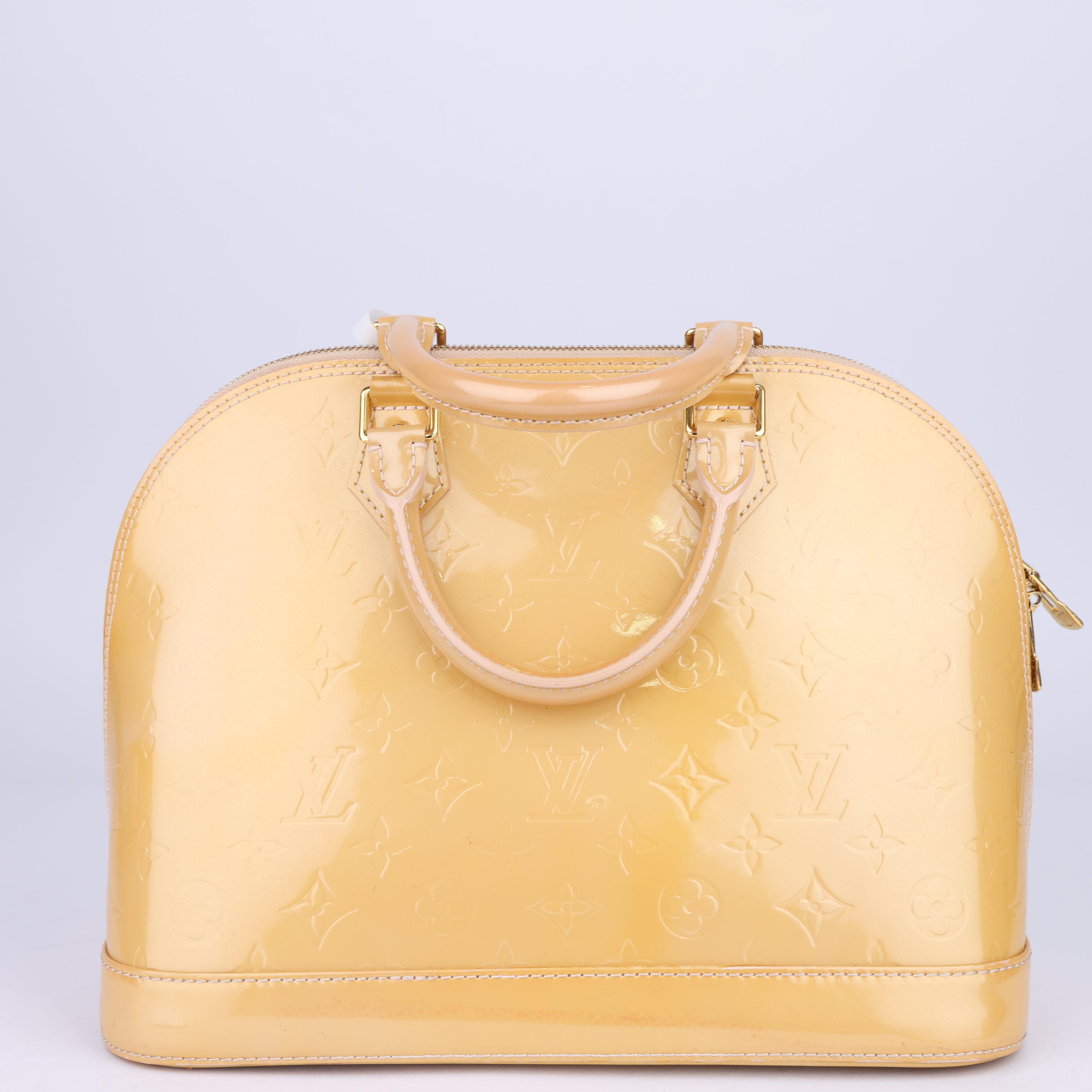 J1485 Louis Vuitton Blanc Corail Monogram Vernis Alma- Pre Owned
