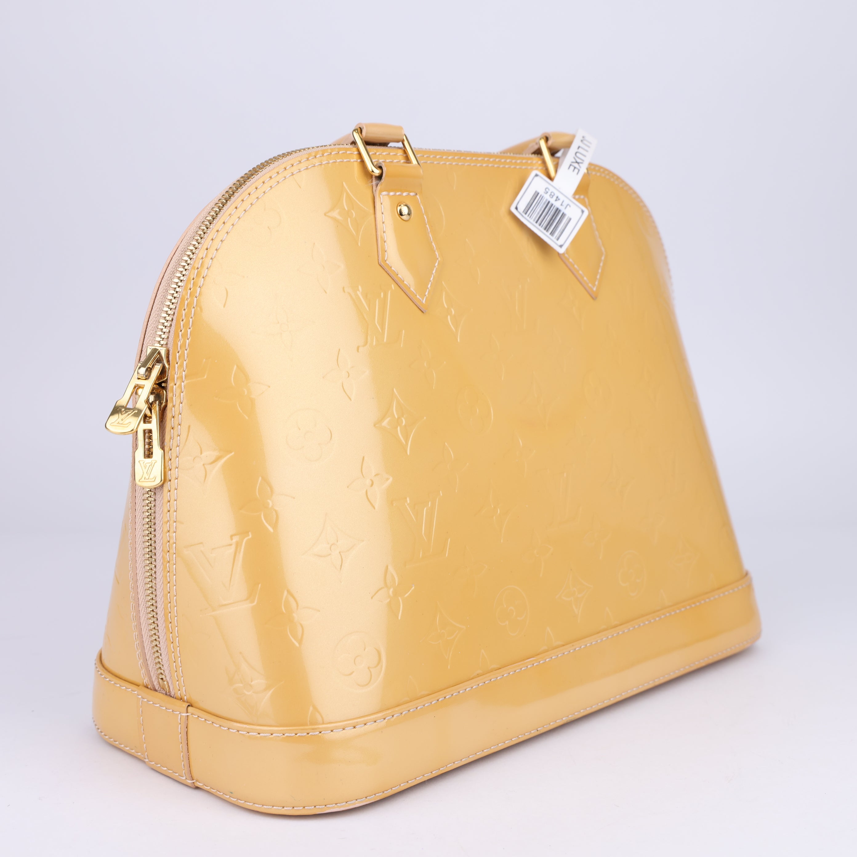 J1485 Louis Vuitton Blanc Corail Monogram Vernis Alma- Pre Owned