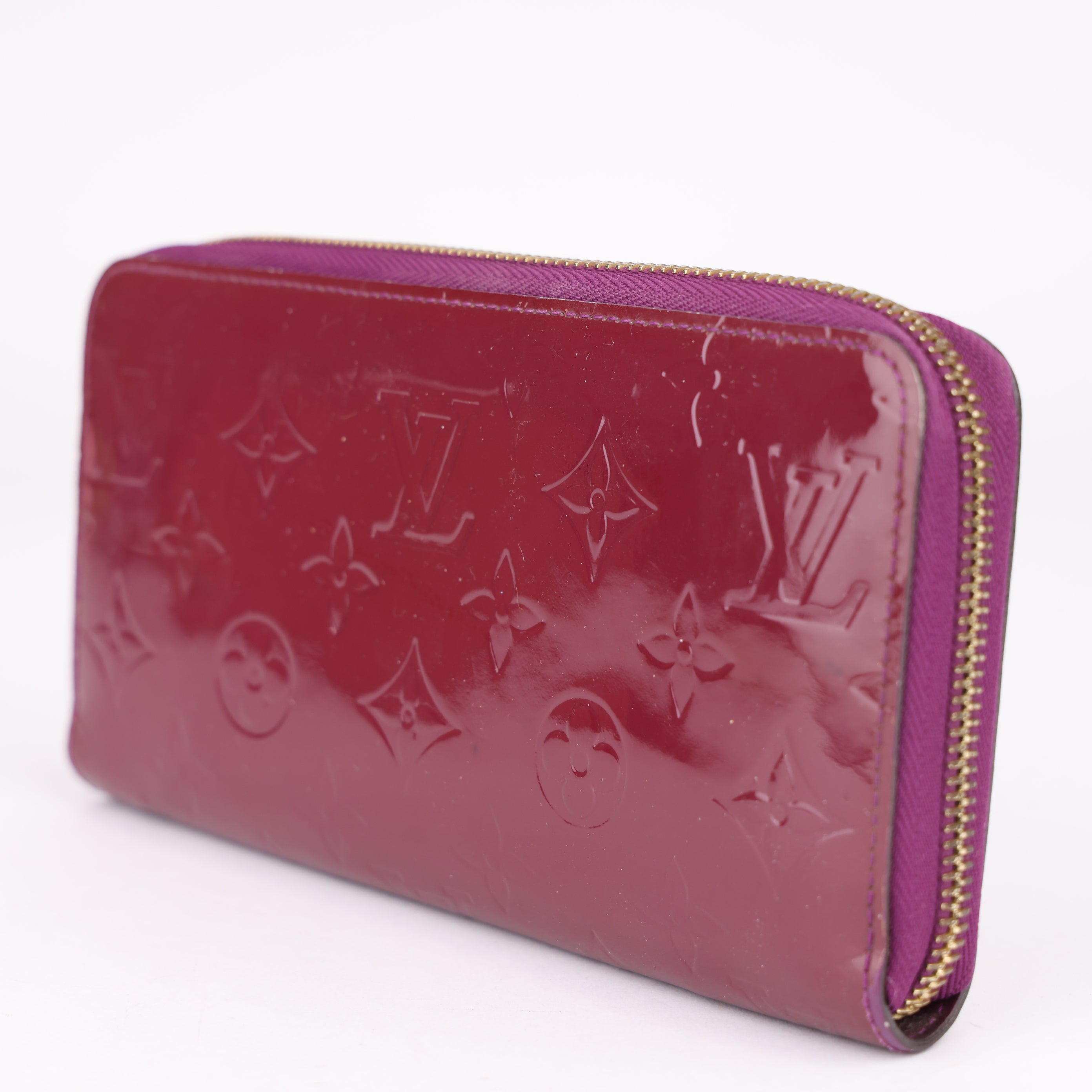 J1482 Louis Vuitton Zippy Wallet Red Patent leather- Pre Owned