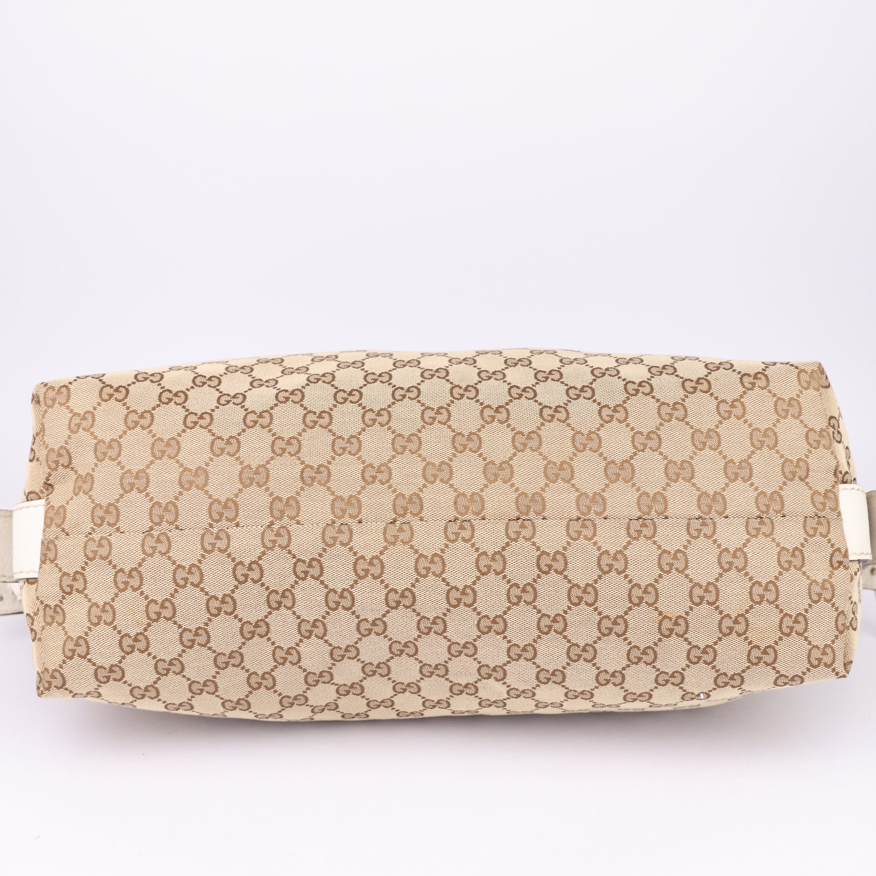 J1467 Gucci GG Monogram Bamboo Bar Shoulder Bag- Pre Owned