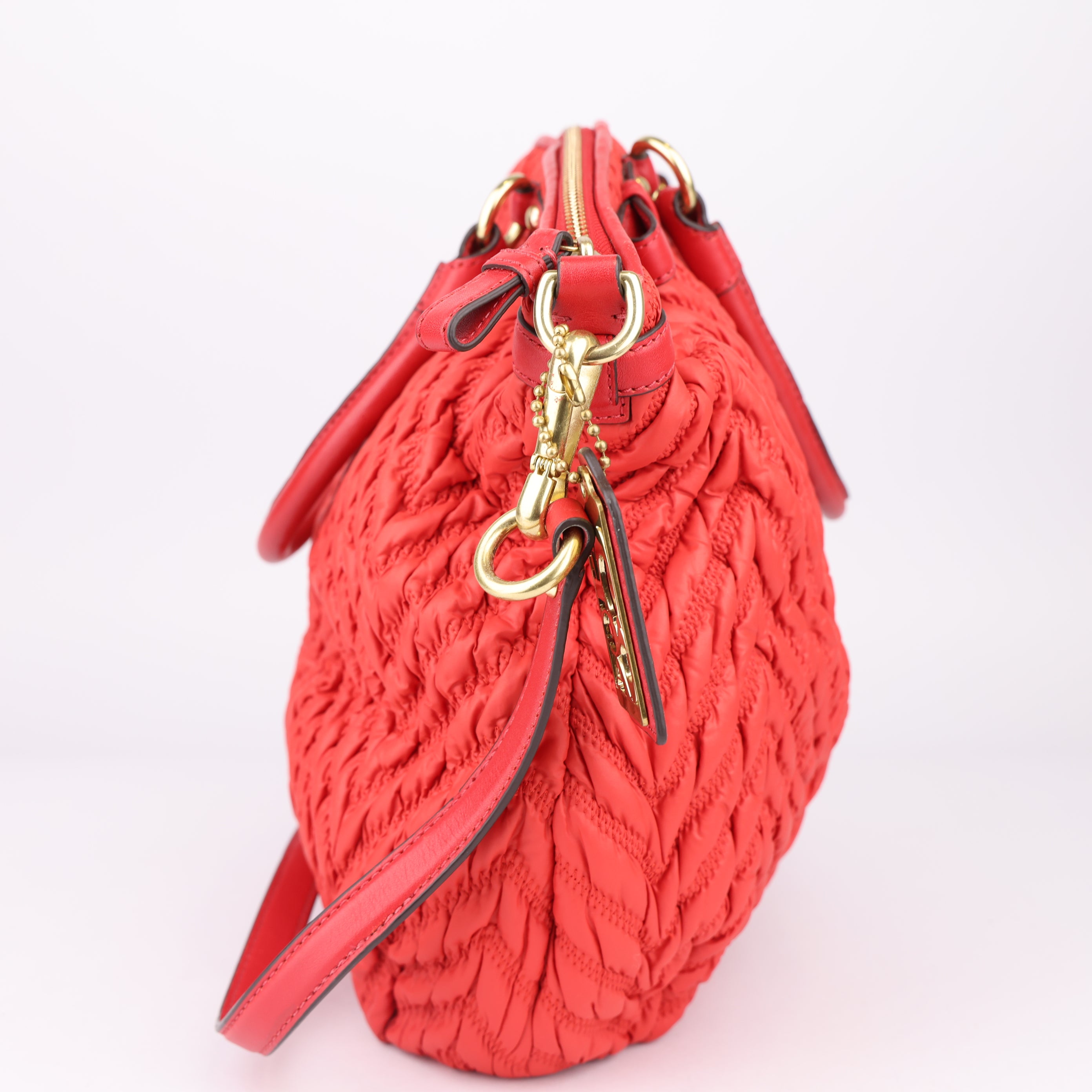 J1478 Coach Madison Nylon Leather 2way Bag Shoulder Bags- Pre Owned