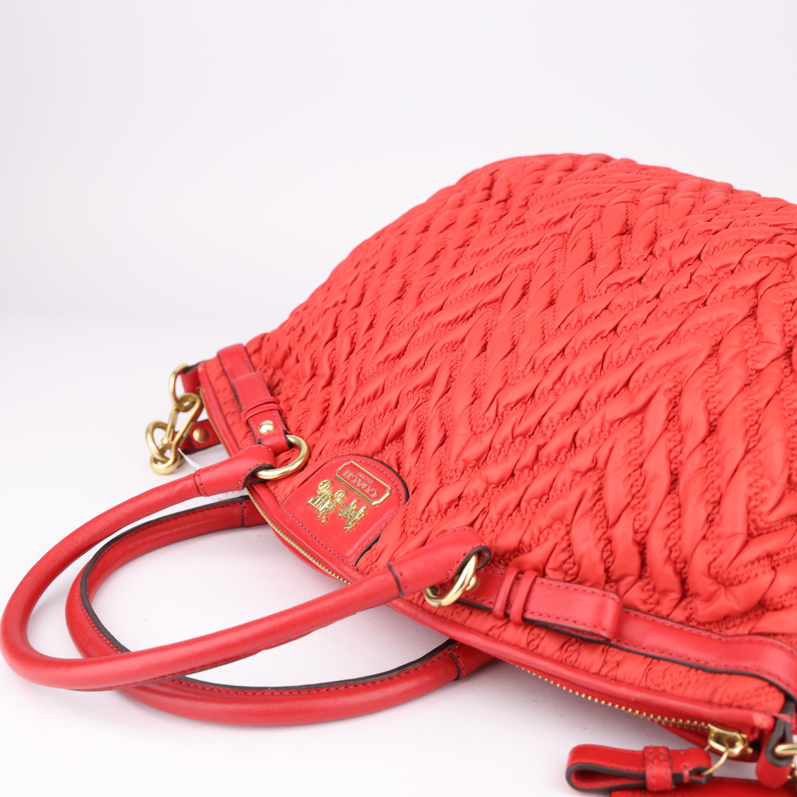 J1478 Coach Madison Nylon Leather 2way Bag Shoulder Bags- Pre Owned