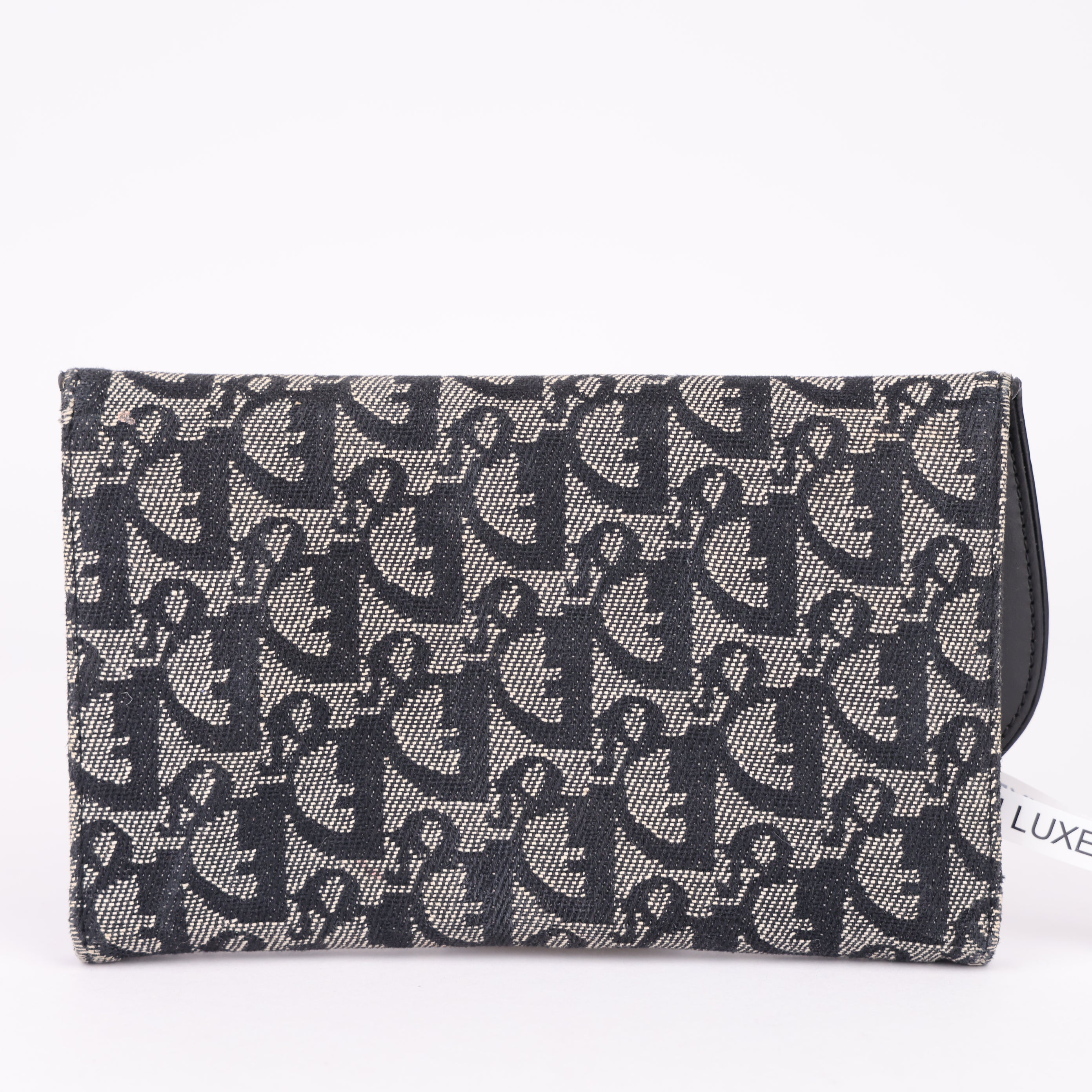 J1471 Christian Dior Blue Diorissimo Canvas Saddle Long Wallet - Pre Owned