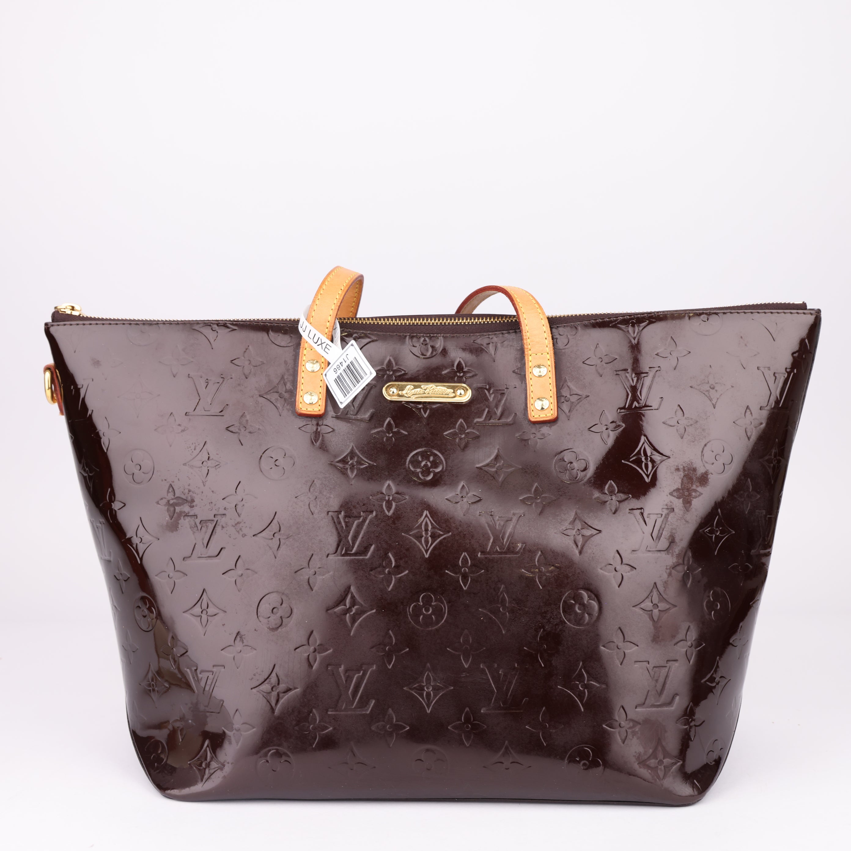 J1466 Louis Vuitton Amaranth Burgundy Leather Bellevue PM Shoulder Bag- Pre Owned