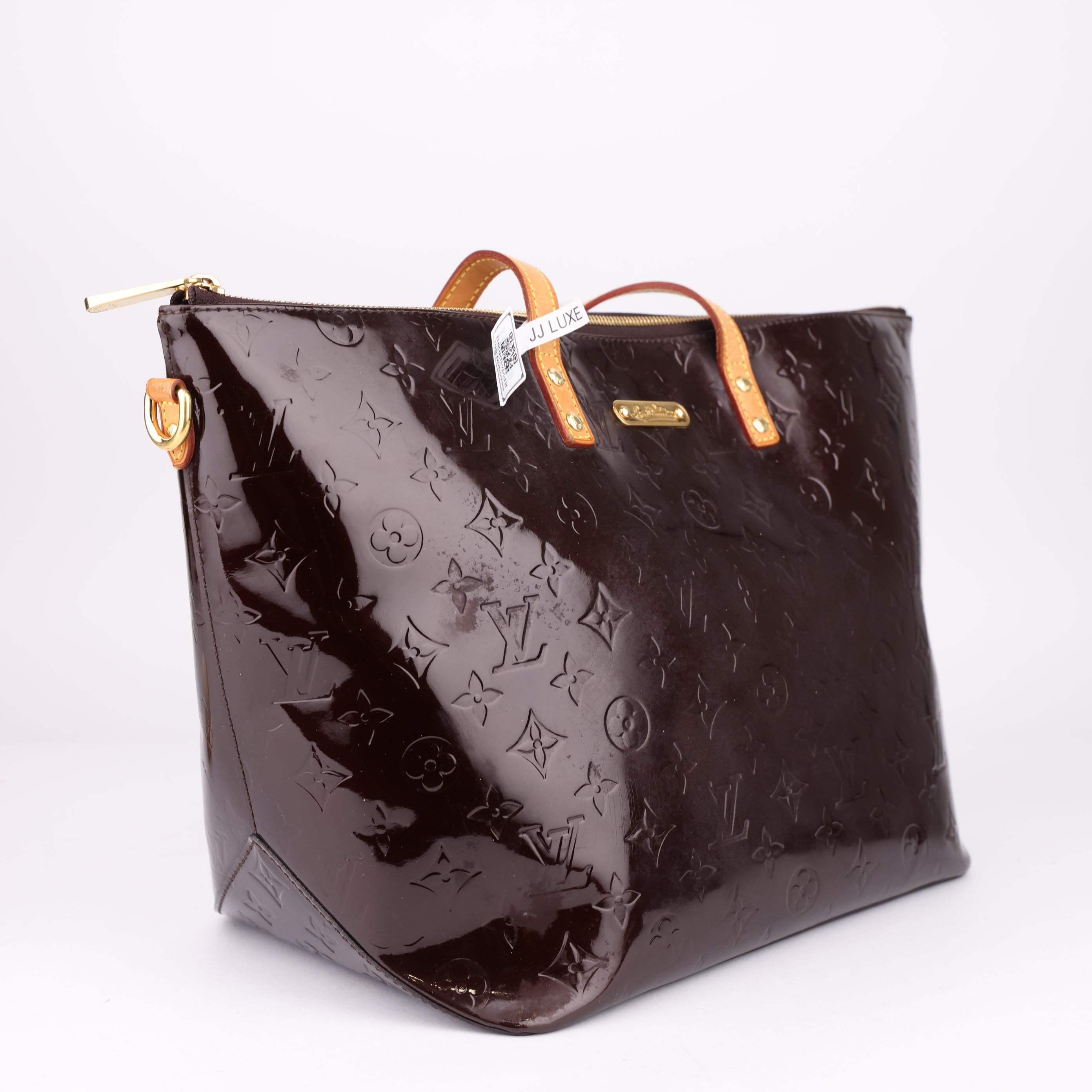 J1466 Louis Vuitton Amaranth Burgundy Leather Bellevue PM Shoulder Bag- Pre Owned