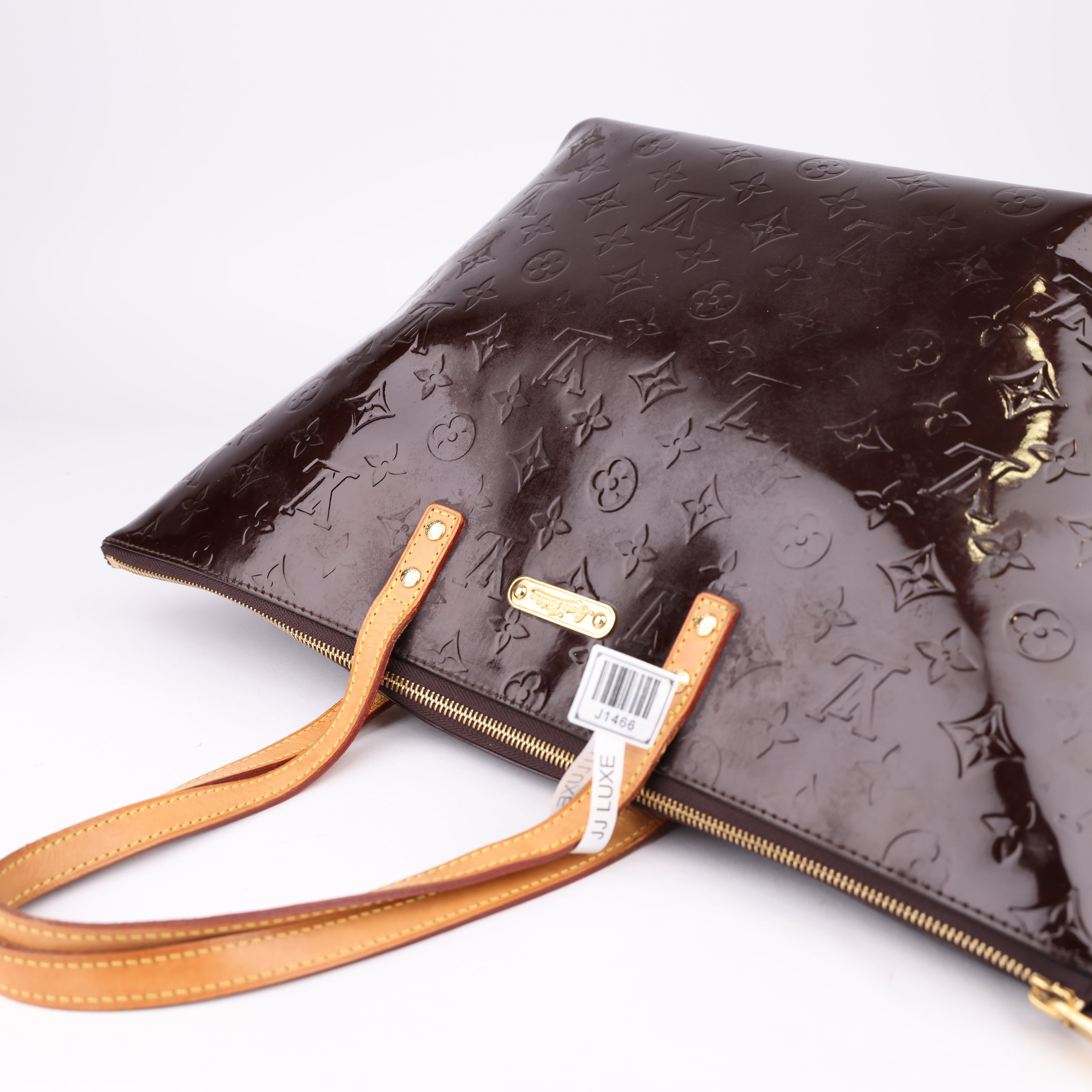 J1466 Louis Vuitton Amaranth Burgundy Leather Bellevue PM Shoulder Bag- Pre Owned