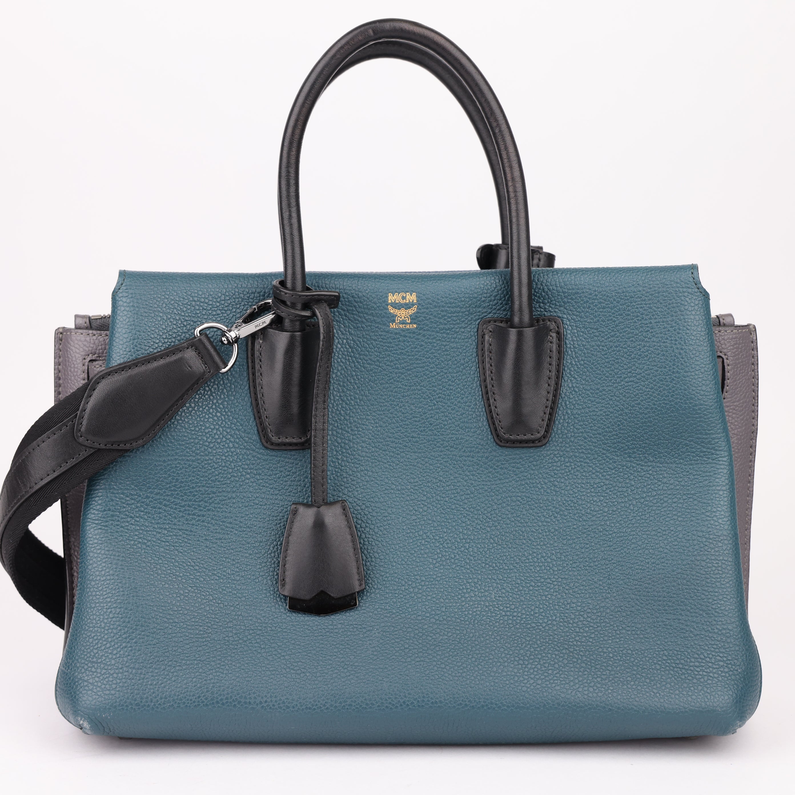 J1474 MCM Leather Top Handle Bag - Pre Owned