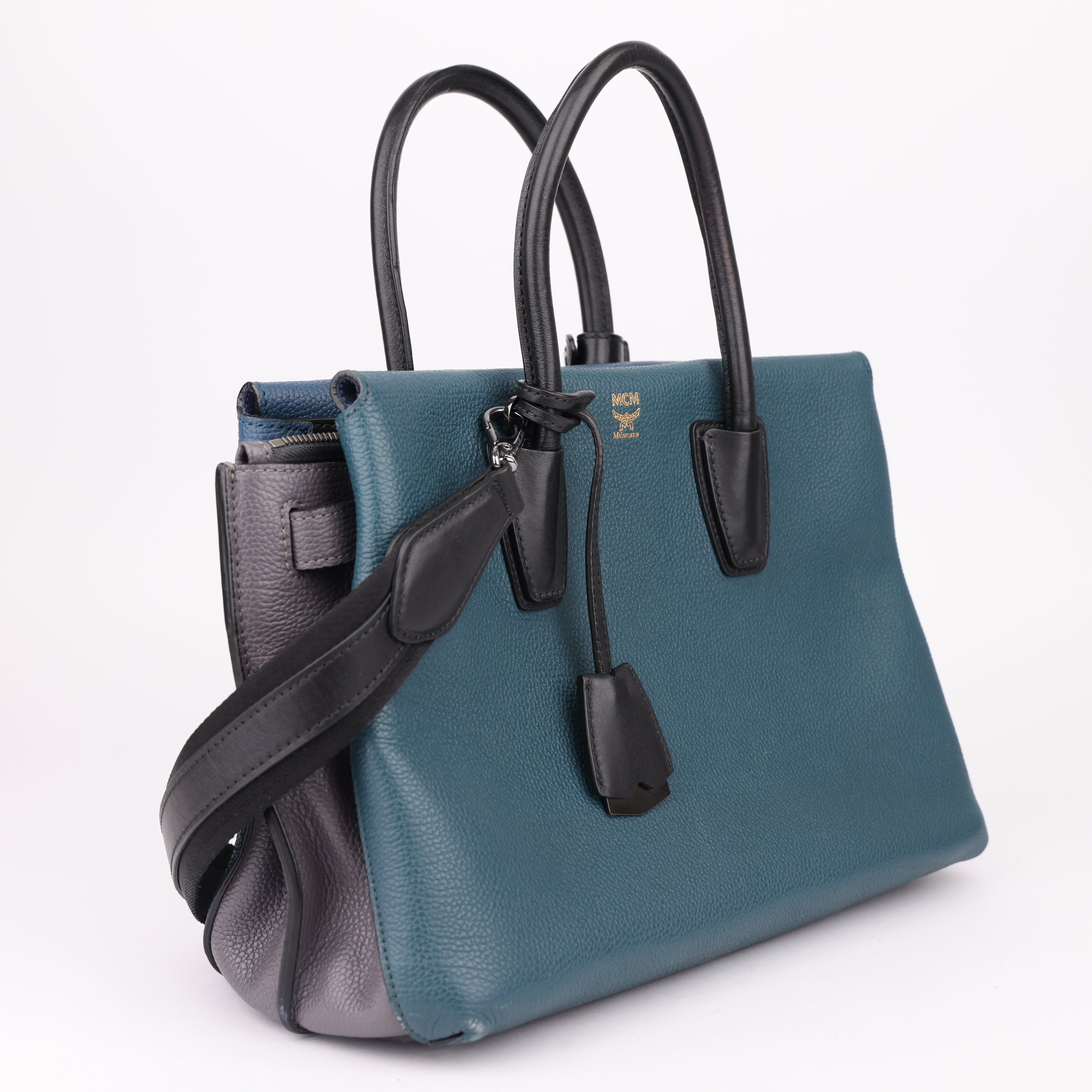 J1474 MCM Leather Top Handle Bag - Pre Owned