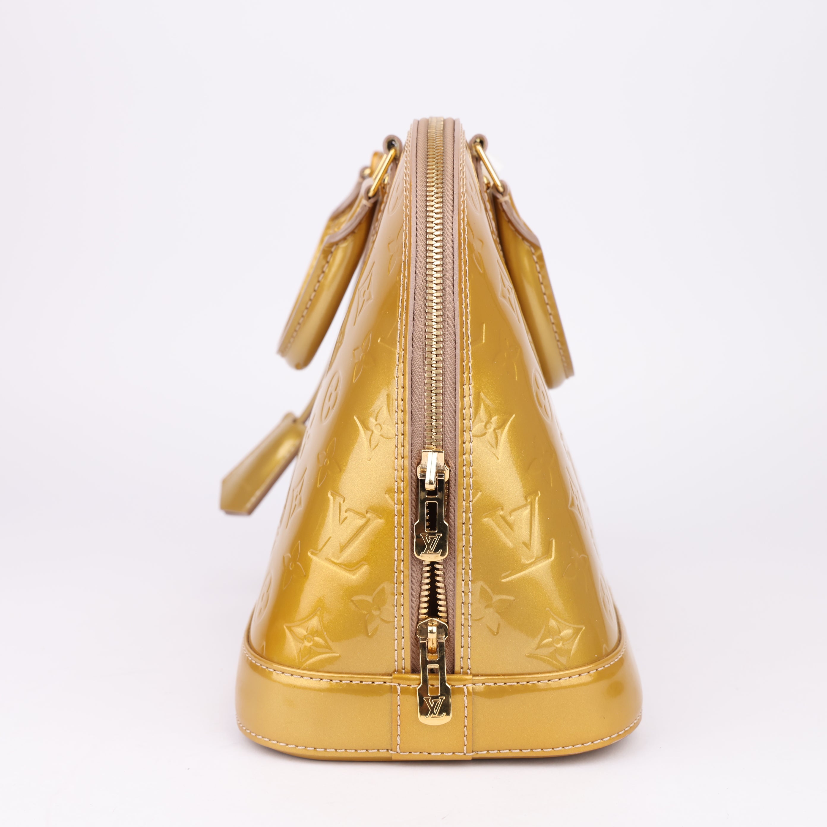 J1463 Louis Vuitton Alma Patent PM Golden Bag- Pre Owned