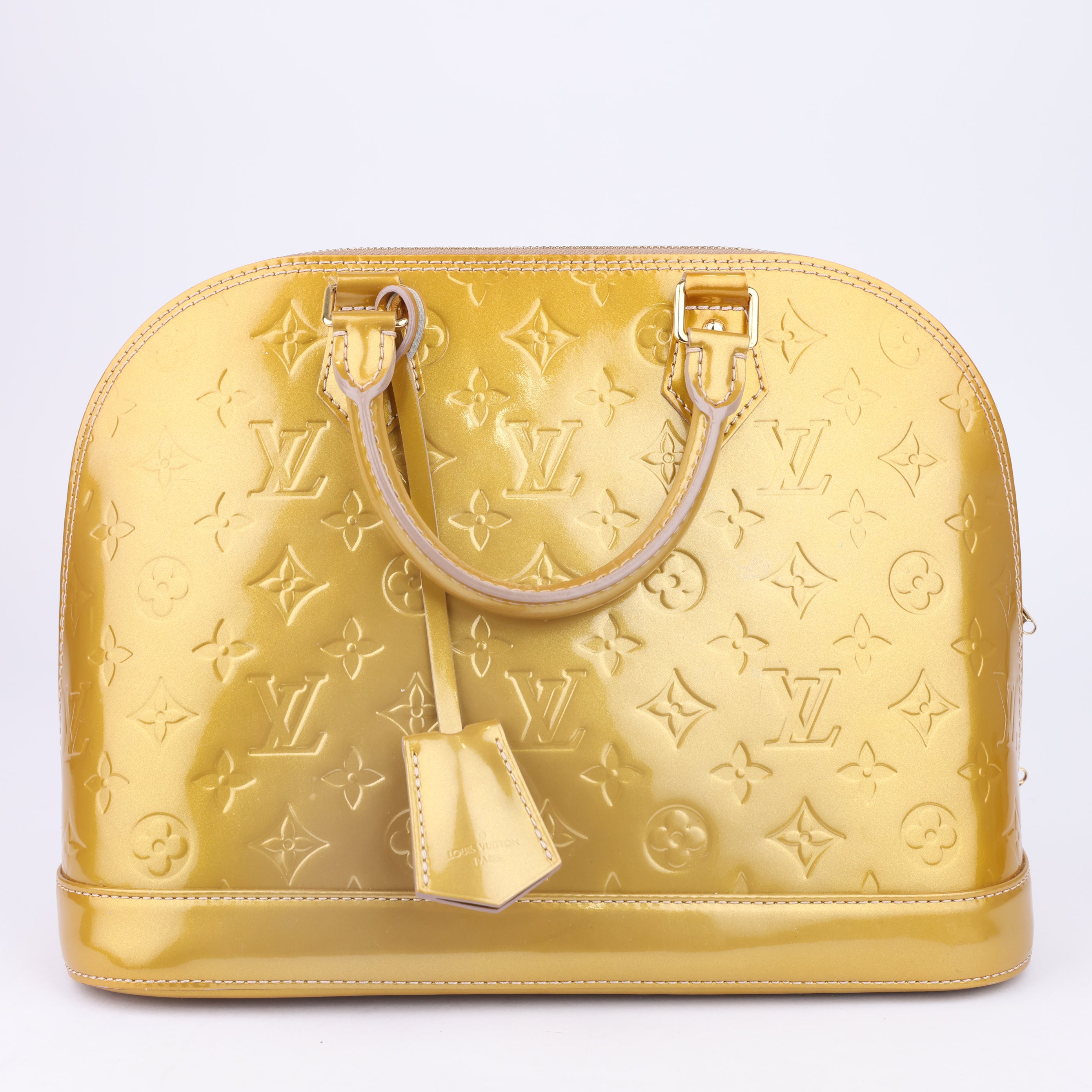 J1463 Louis Vuitton Alma Patent PM Golden Bag- Pre Owned