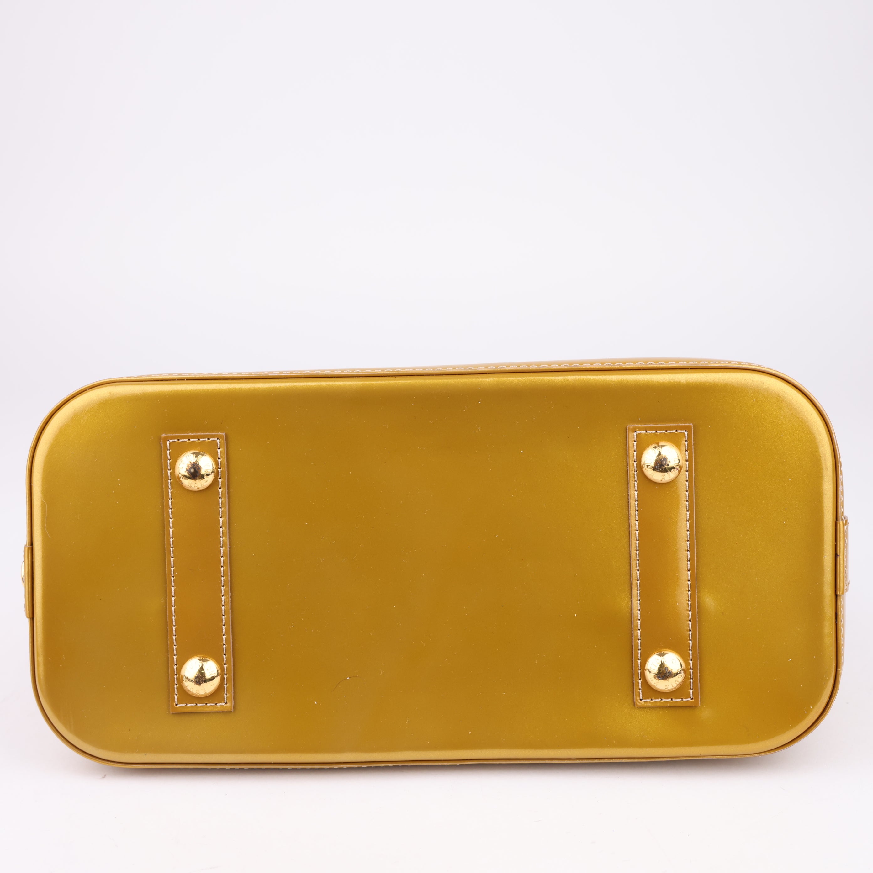 J1463 Louis Vuitton Alma Patent PM Golden Bag- Pre Owned