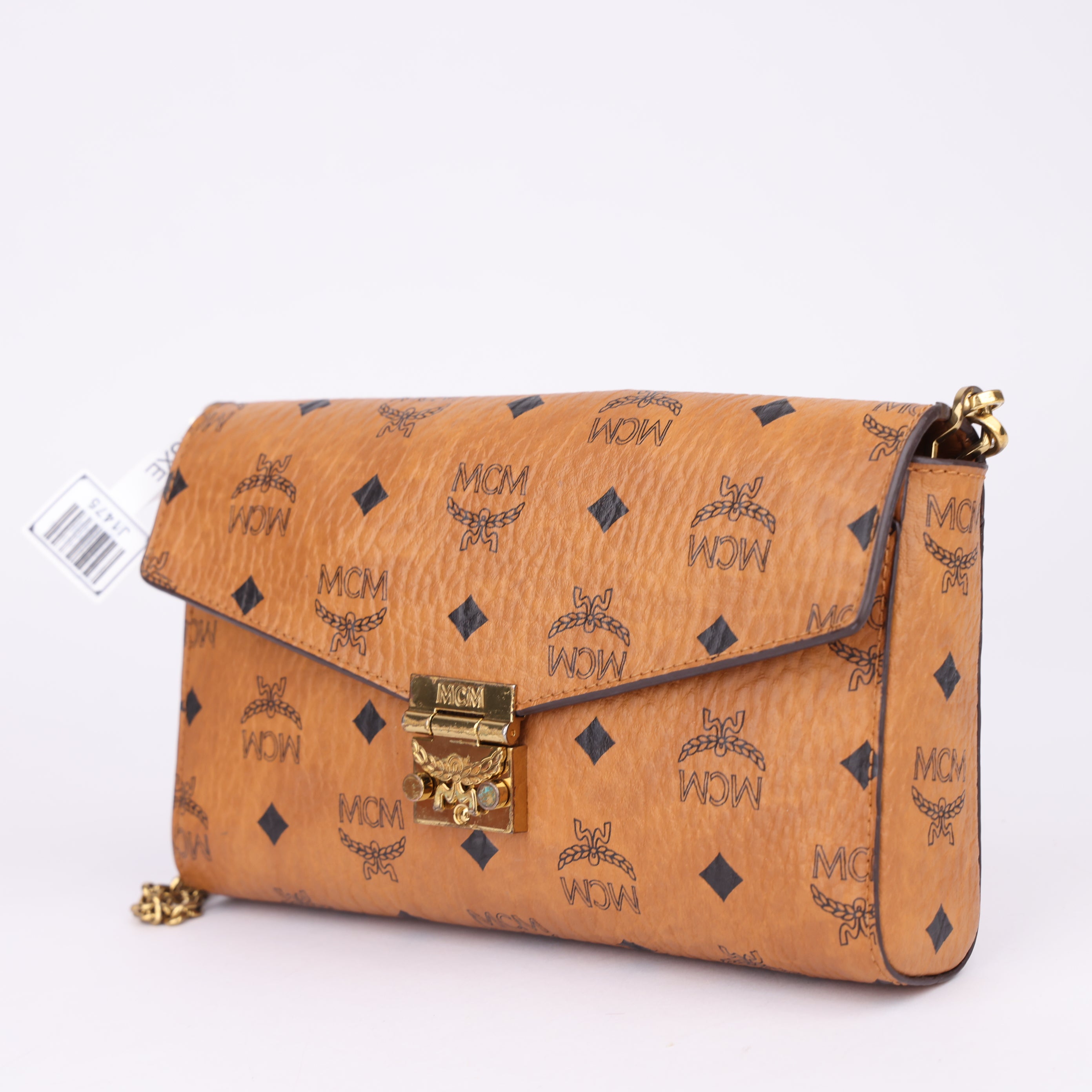 J1475 MCM Brown Visetos Crossbody Bag- Pre Owned