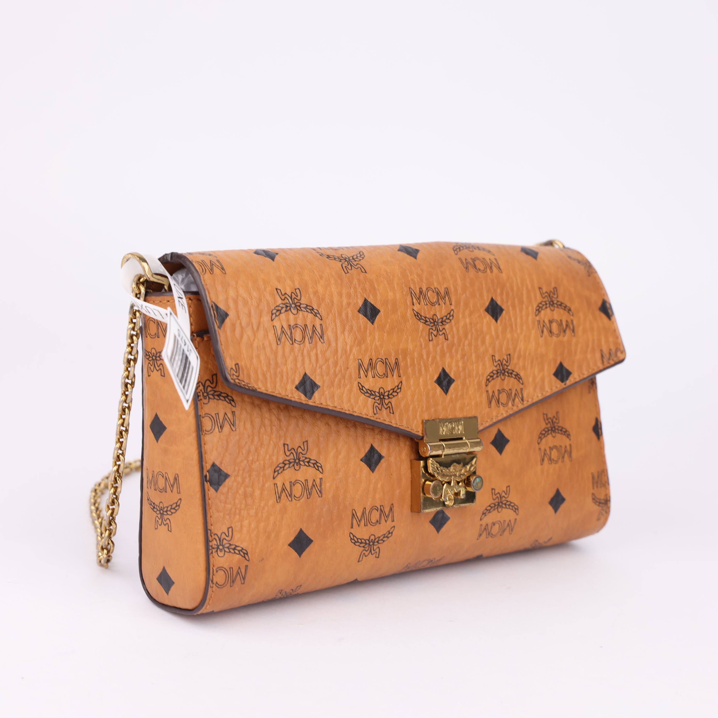 J1475 MCM Brown Visetos Crossbody Bag- Pre Owned