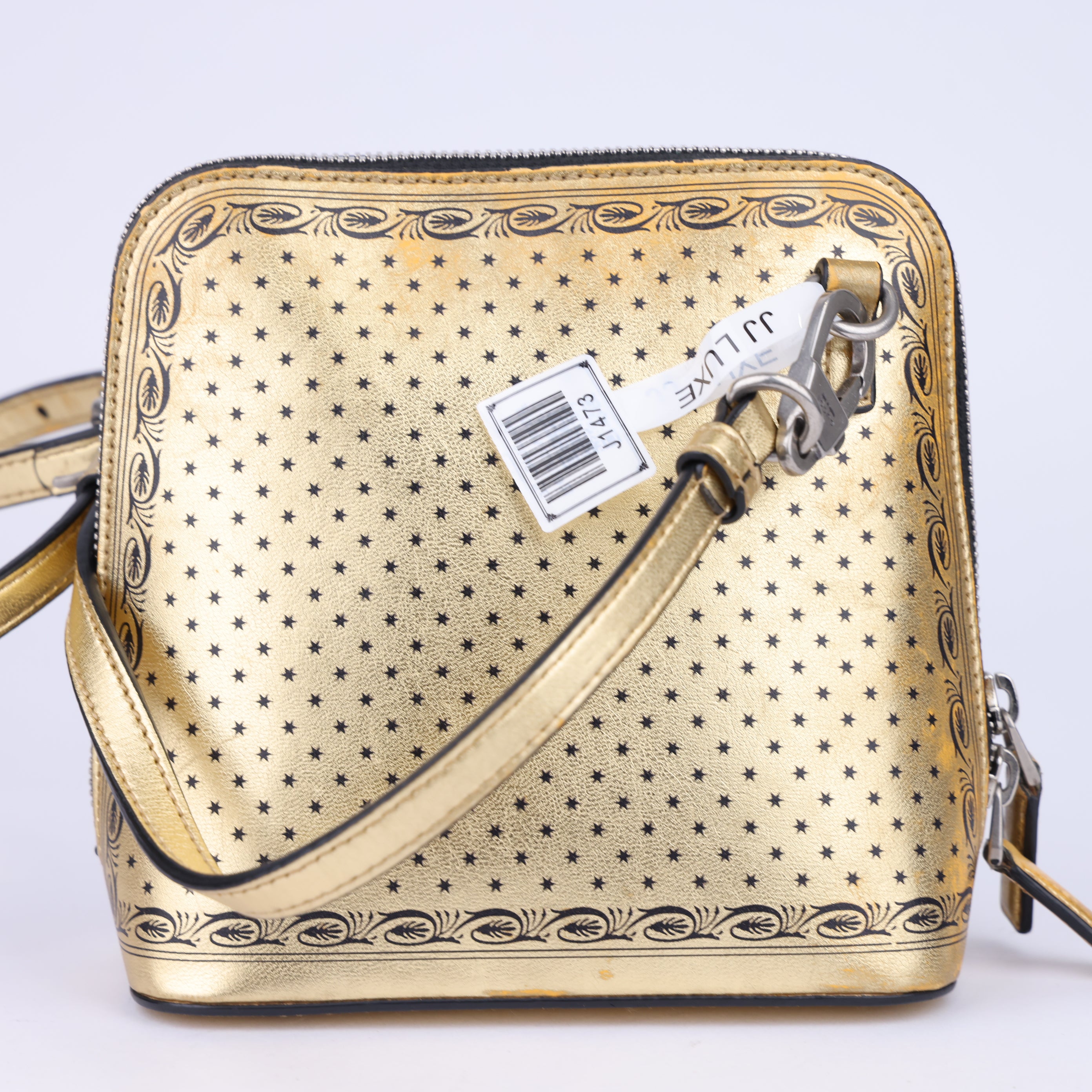 J1473 GUCCI Metallic Guccy Mini Crossbody Gold/Black- Pre Owned