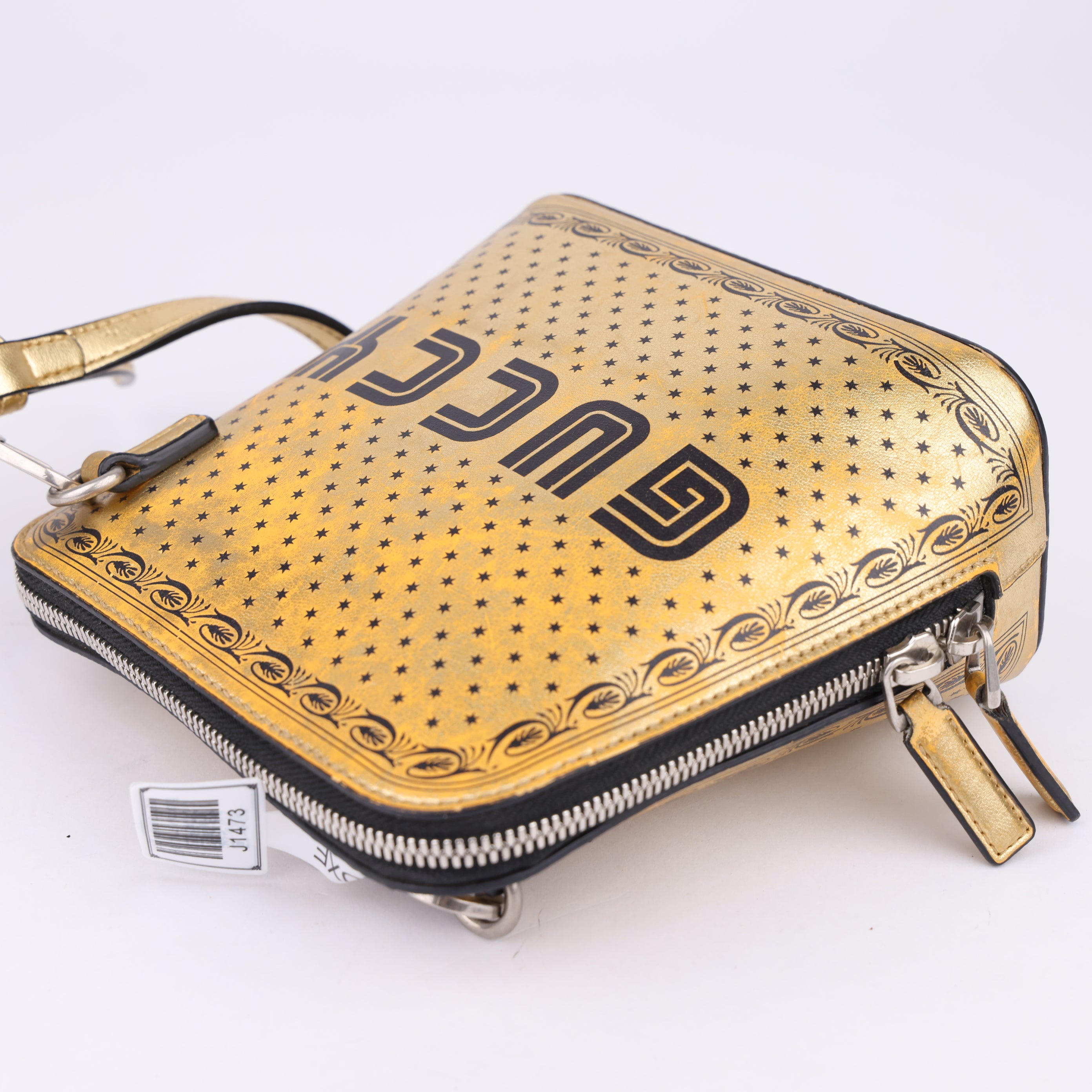 J1473 GUCCI Metallic Guccy Mini Crossbody Gold/Black- Pre Owned