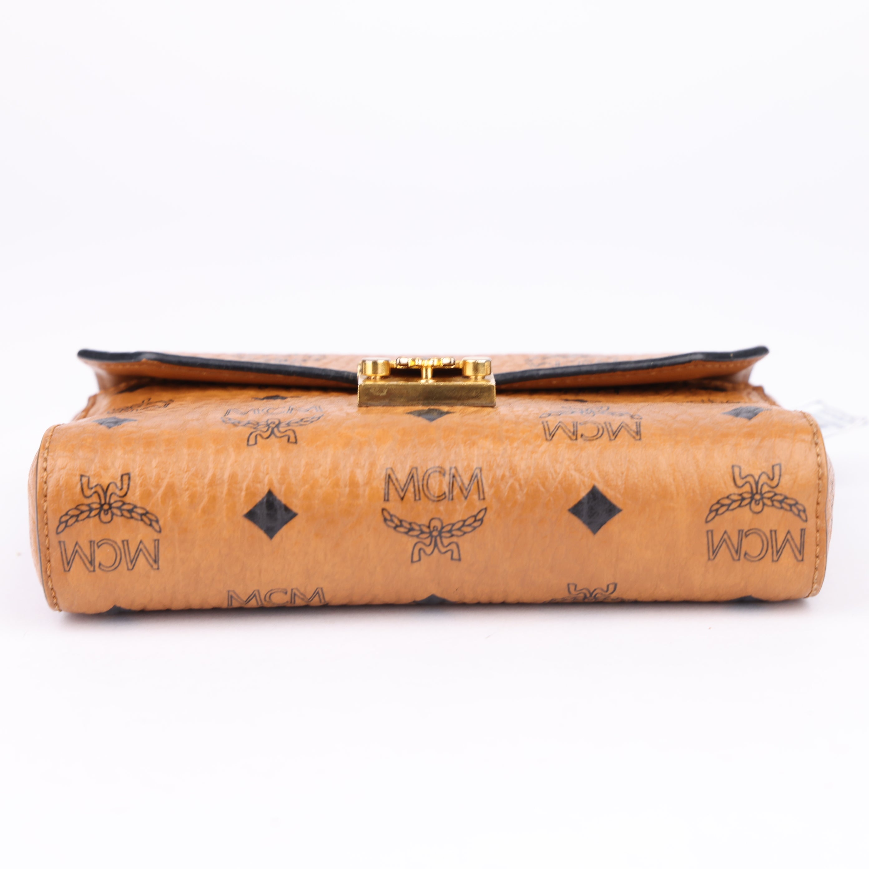 J1472 MCM Leather Printed Shoulder Bag- Pre Owned