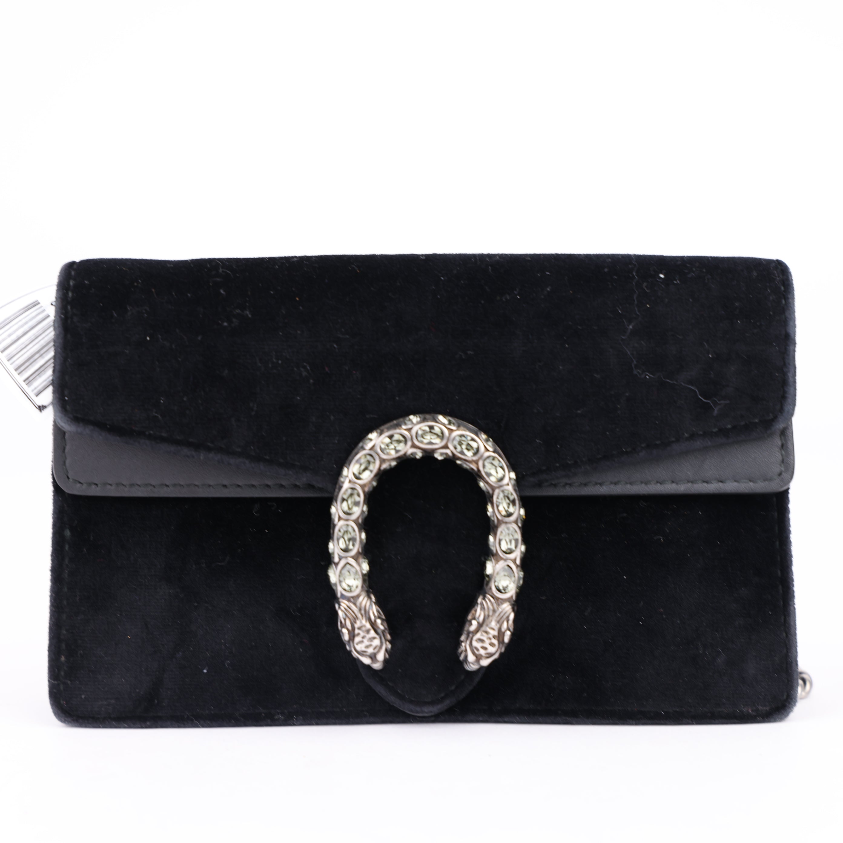 J1493 GUCCI Super Mini Dionysus Velvet Black - Pre Owned