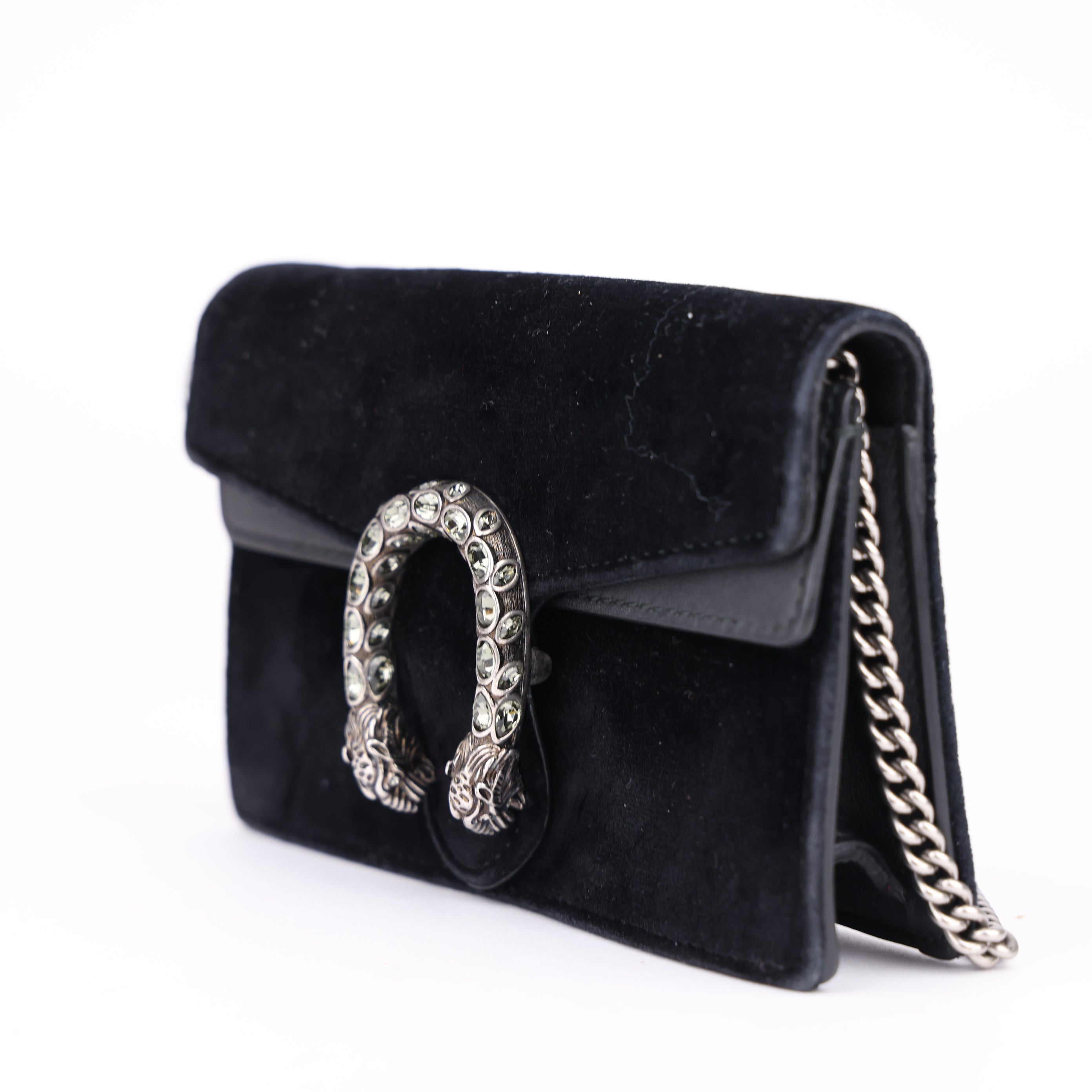 J1493 GUCCI Super Mini Dionysus Velvet Black - Pre Owned