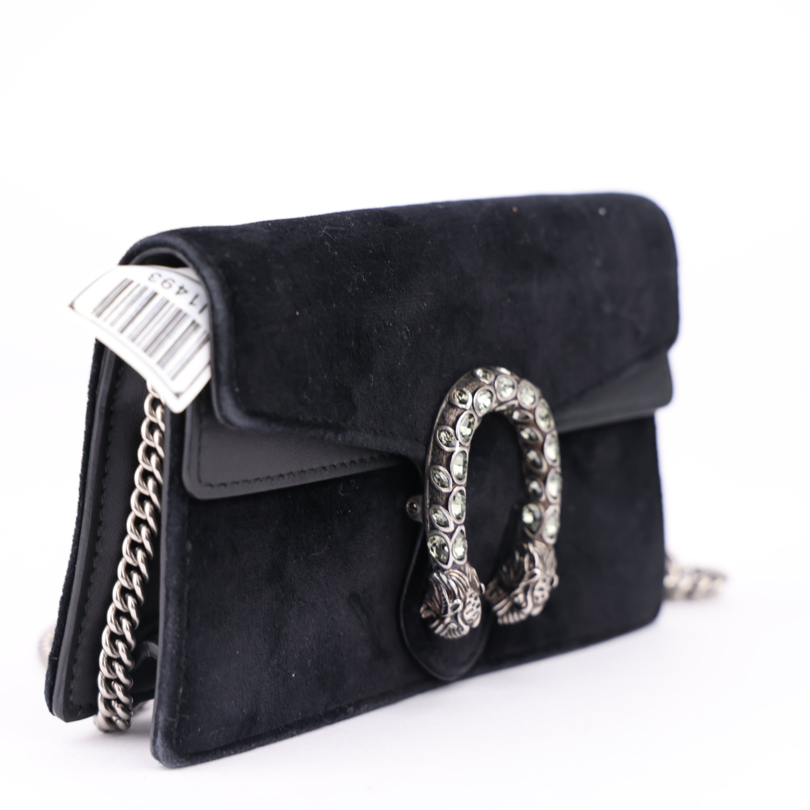 J1493 GUCCI Super Mini Dionysus Velvet Black - Pre Owned