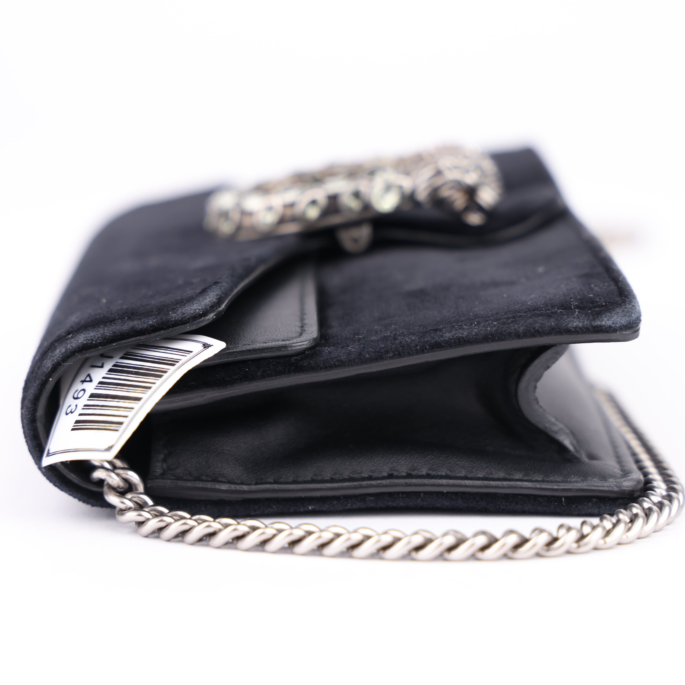 J1493 GUCCI Super Mini Dionysus Velvet Black - Pre Owned