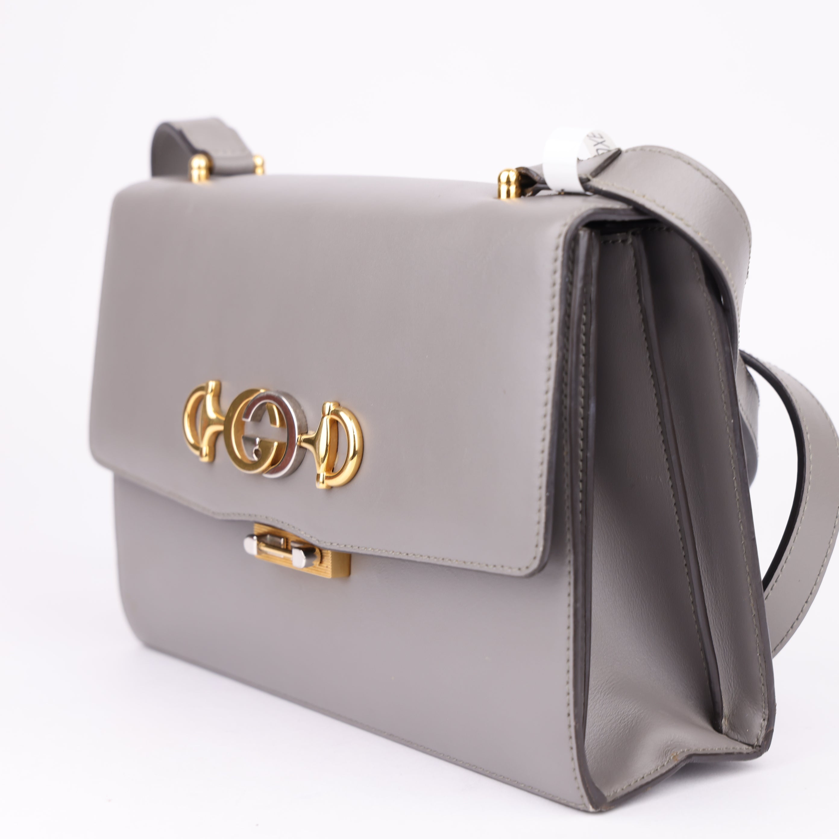 J1495 Gucci Zumi Leather Shoulder Bag Brown- Pre Owned